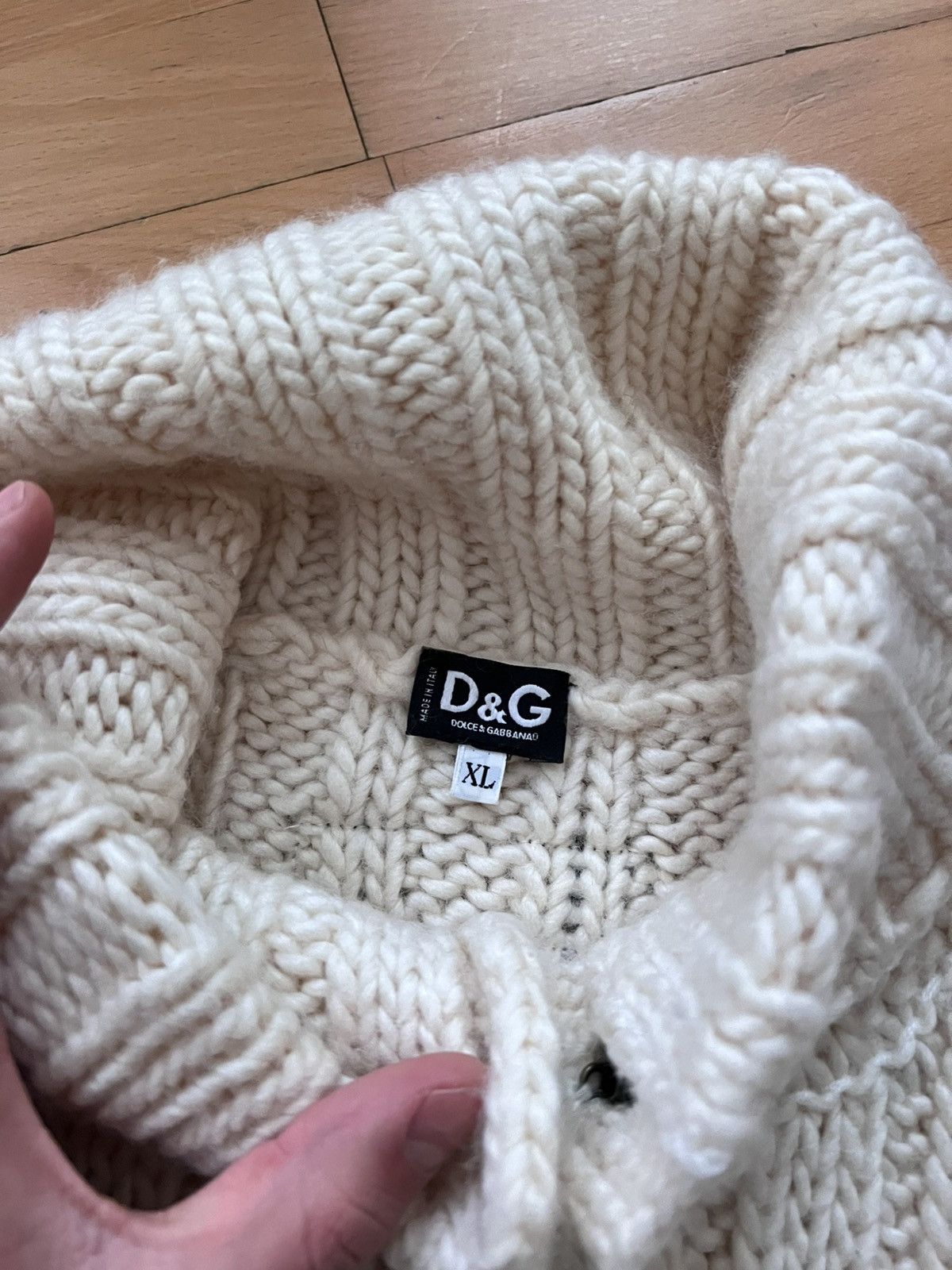Dolce & Gabbana 2006 Dolce & Gabbana “Sailon” heavy knit button up jacket Size US L / EU 52-54 / 3 - 4 Thumbnail