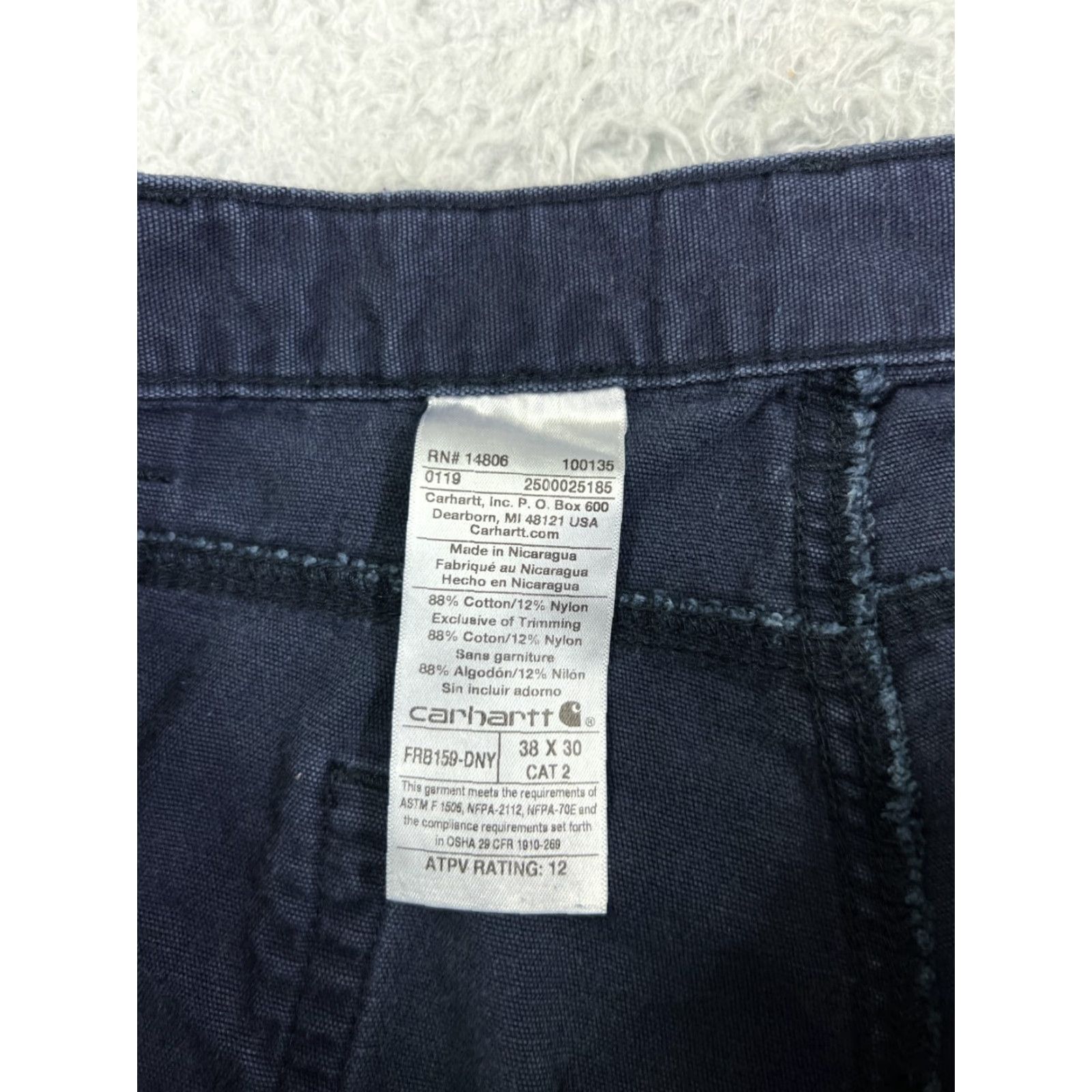 Carhartt Carhartt Jeans Mens 38 Blue Denim Original Fit FR Cat 2 2112 Cotton Blend Size US 38 / EU 54 - 3 Thumbnail
