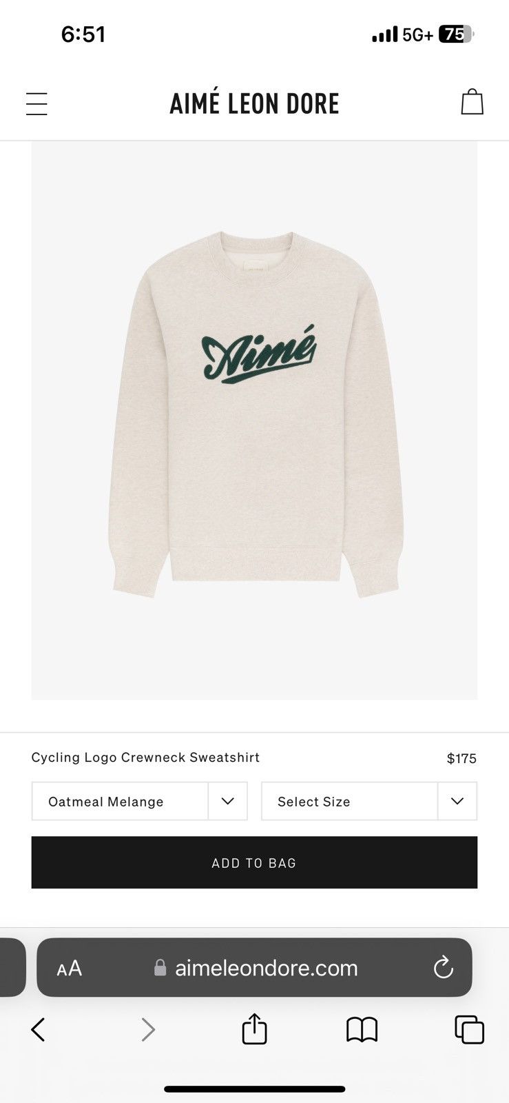 Aime Leon Dore ALD Cycling Logo Crewneck Sweatshirt Sz XL Grailed