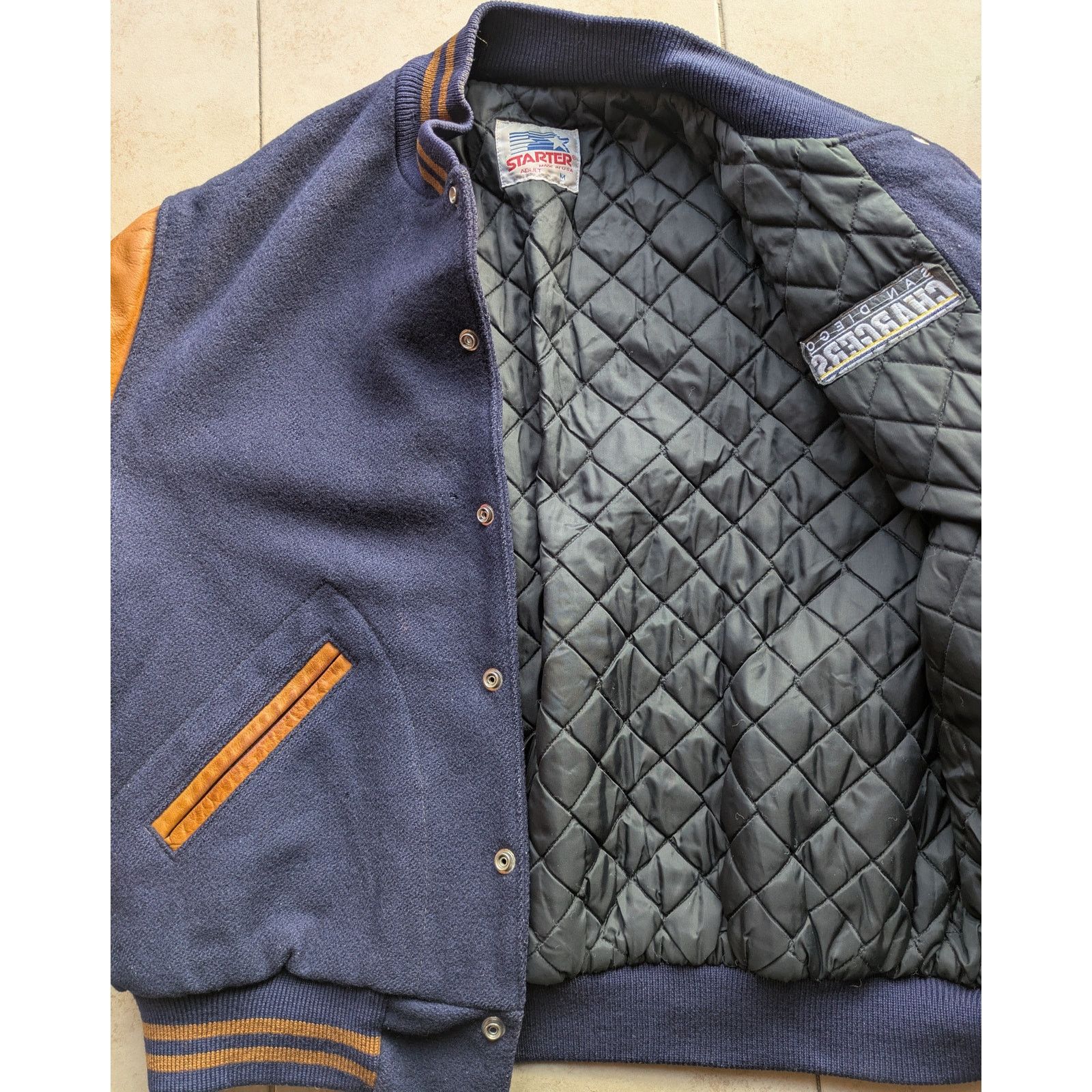 NFL × Starter SD Chargers RARE 90s STARTER varsity LEATHER wool M NFL vtg Size US M / EU 48-50 / 2 - 9 Thumbnail
