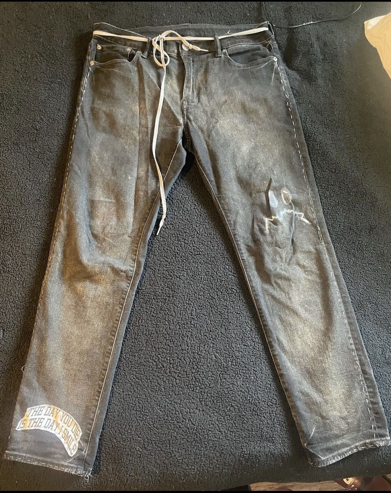 Other Custom handmade painted punk streetwear jeans 1of1 Size US 33 - 3 Thumbnail
