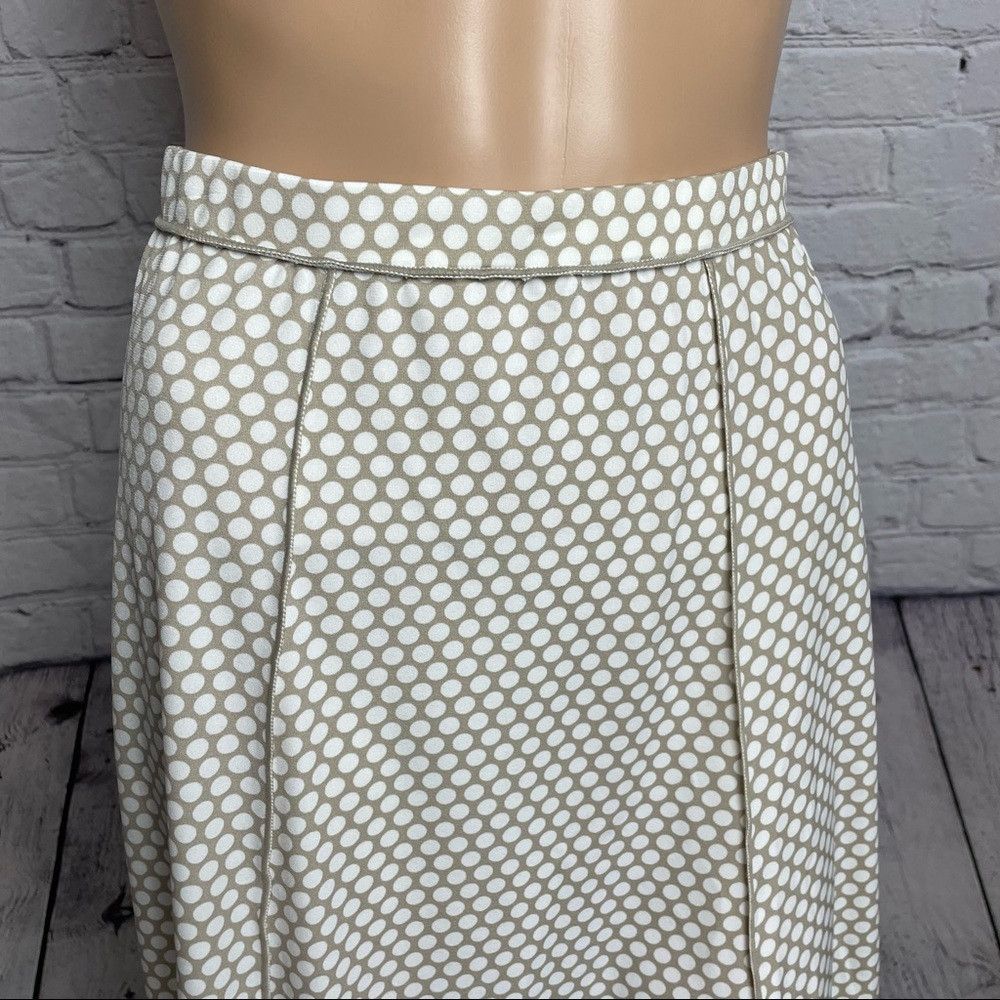 Other NWT New Max Studio Beige White Polka Dot Skirt Size L Size 34" / US 12 / IT 48 - 2 Thumbnail