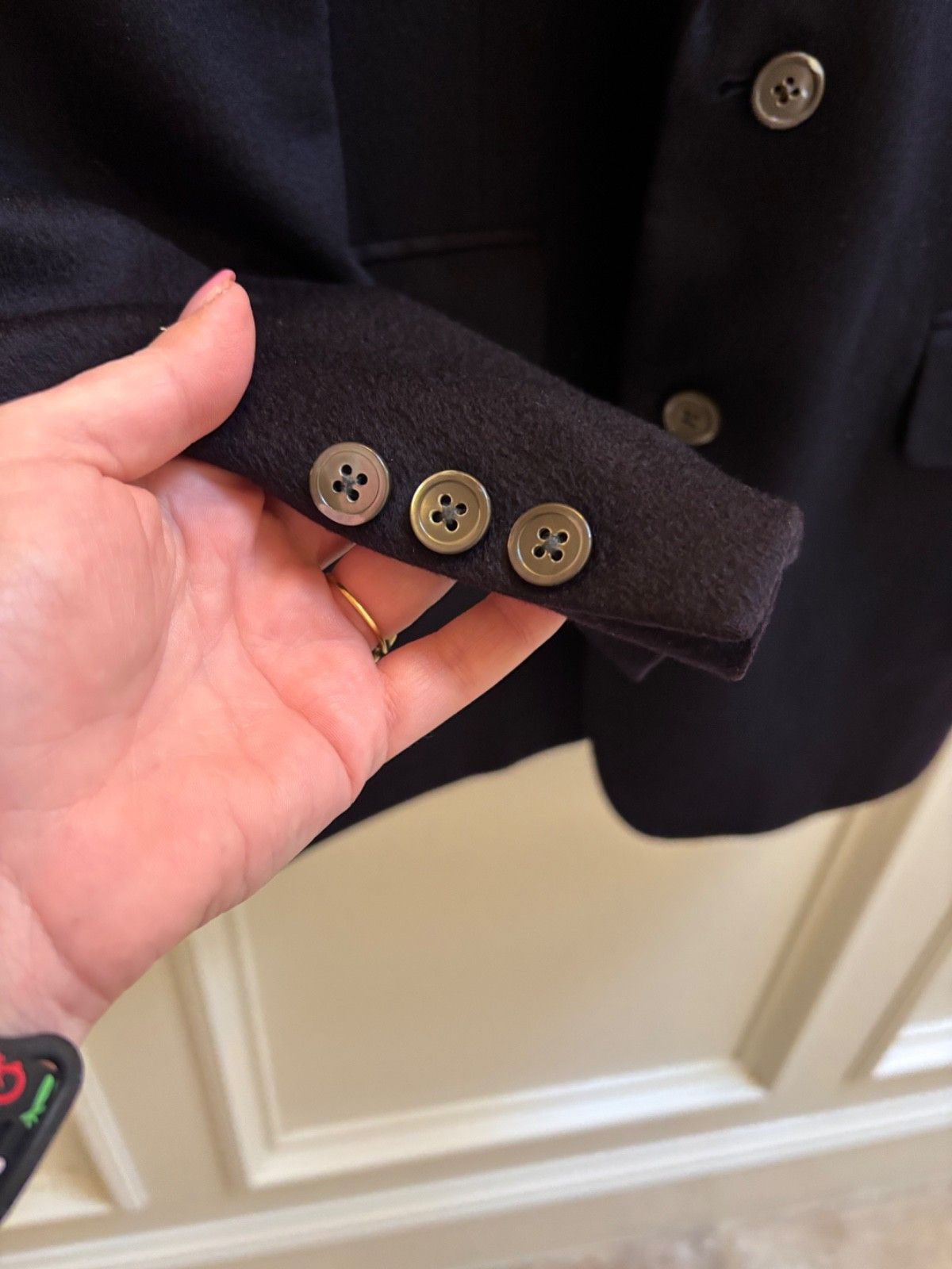 Burberry 90s 'Burberrys' 100% Cashmere Blazer Navy Blue 44L Size 44L - 6 Thumbnail