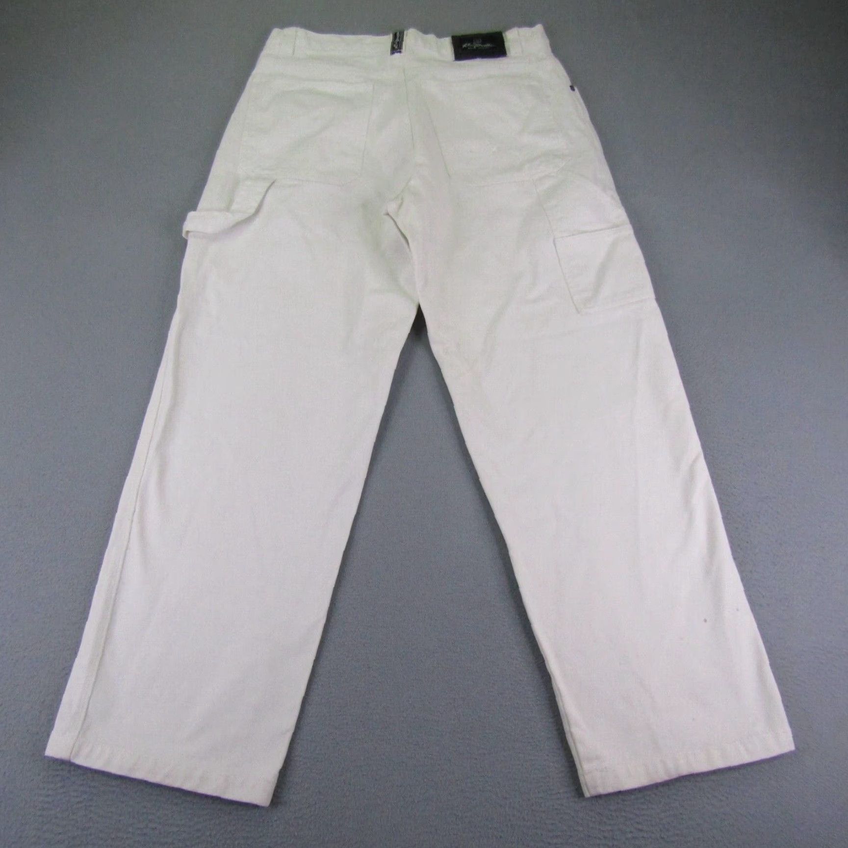 Denime VINTAGE Kno Betta Jeans Mens 36 White Denim Carpenter Baggy Straight 90s Hip Hop Outdoor Mens Size US 35 - 7 Thumbnail