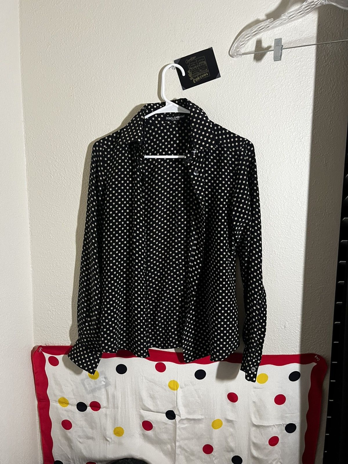 Dolce & Gabbana Dolce Gabbana Polka Dot Silk Shirt Size US S / EU 44-46 / 1 - 2 Thumbnail
