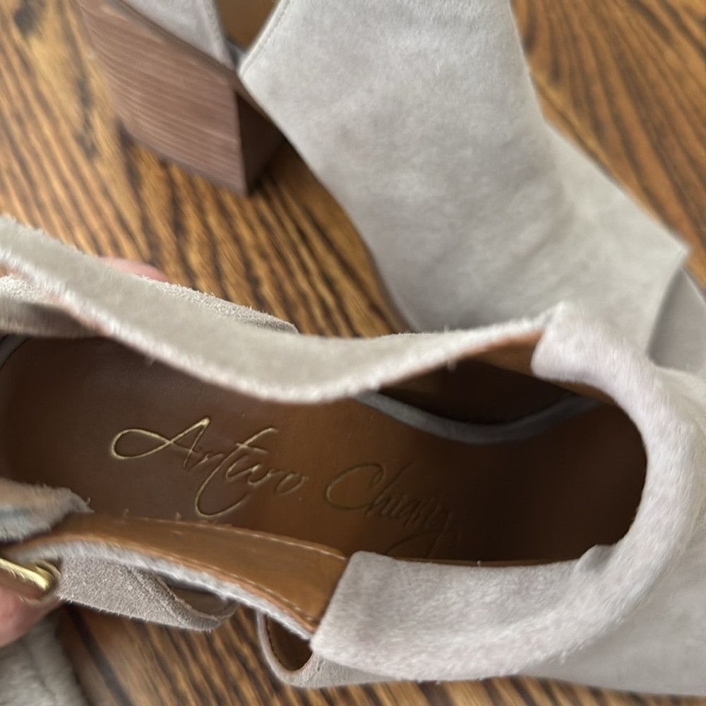 Other Arturo Chiang ‘Cordeliah' Split Shaft Peep Toe Suede Bootie Size US 9 / IT 39 - 8 Thumbnail