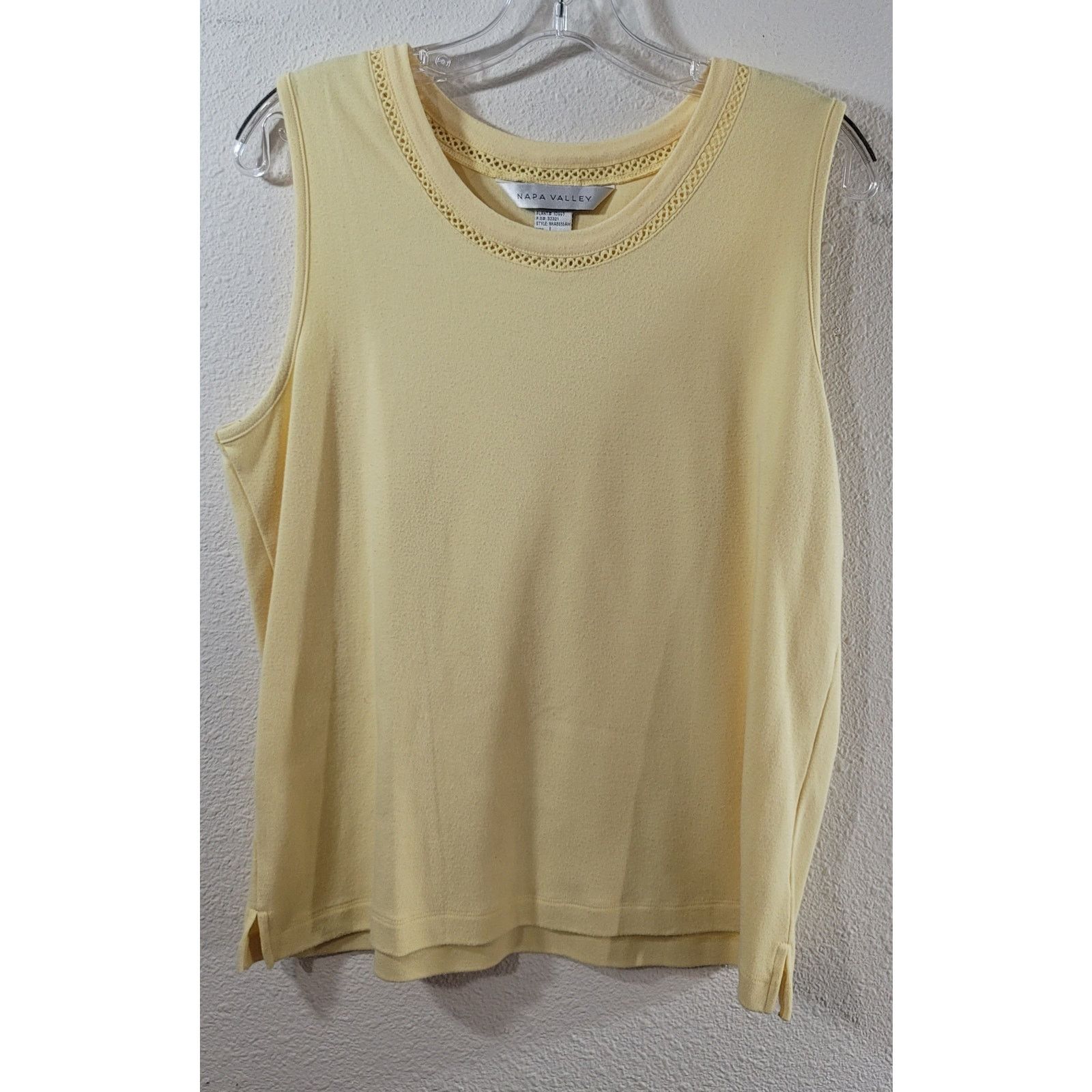 Other Napa Valley Yellow Round Crochet Detail Sleeveless Top L Size L / US 10 / IT 46 - 5 Thumbnail