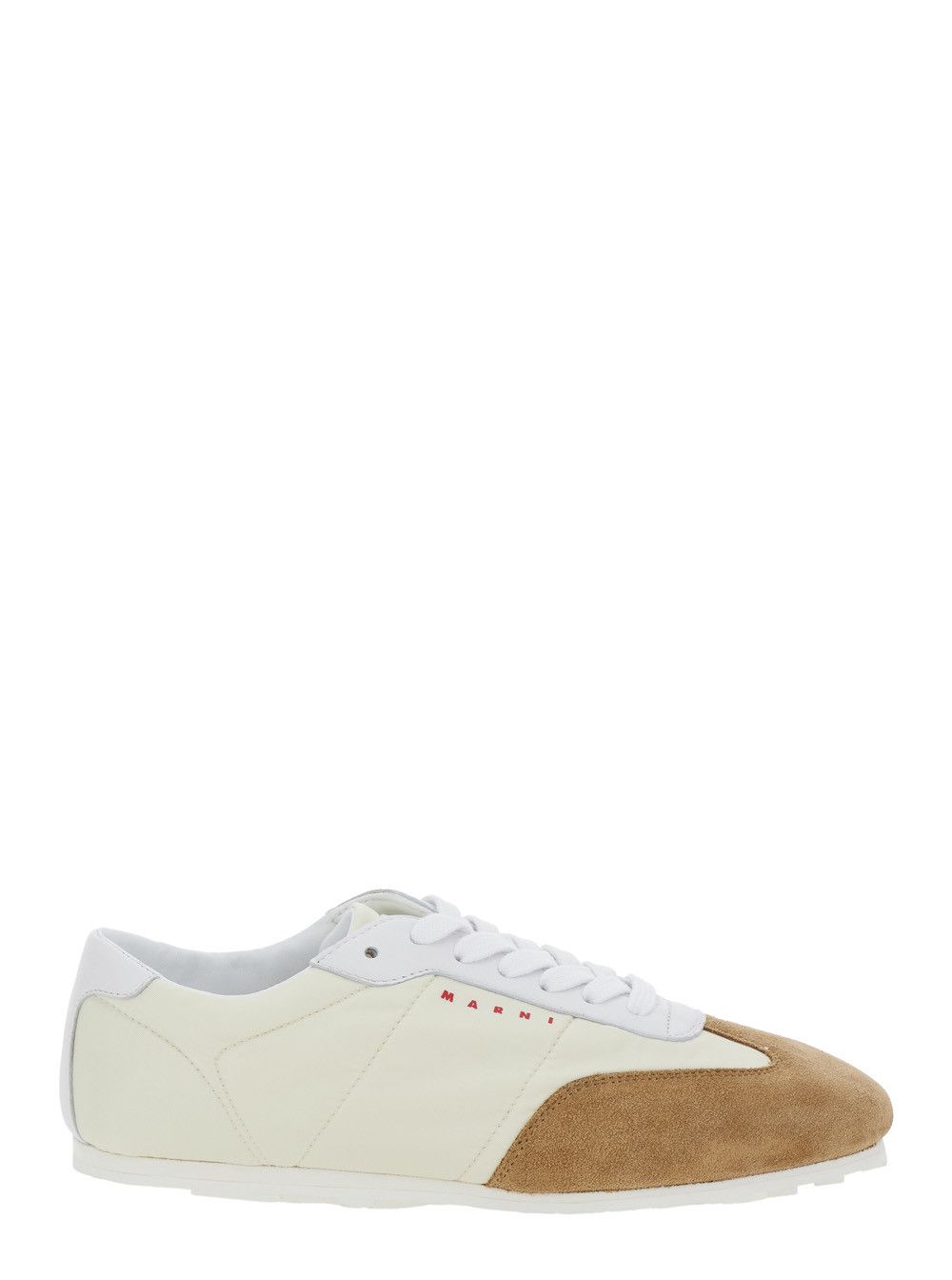 Marni White Sneakers with Suede Details and Lettering Logo in Eco-Leather Woman Size US 8 / IT 38 - 1 Thumbnail