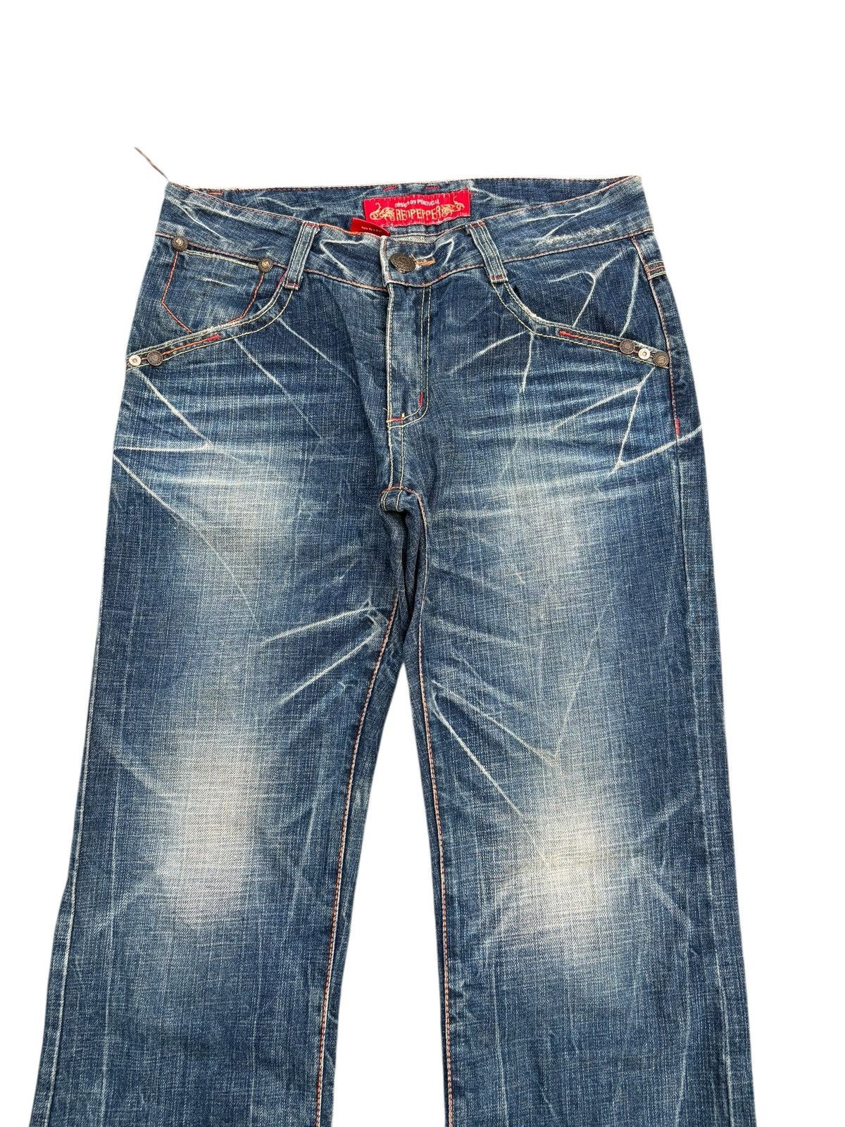 Tornado Mart RED PEPPER RUSTY CLAWNMARK JAPANESE PUNK DISTRESSED DENIM Size US 32 / EU 48 - 4 Thumbnail