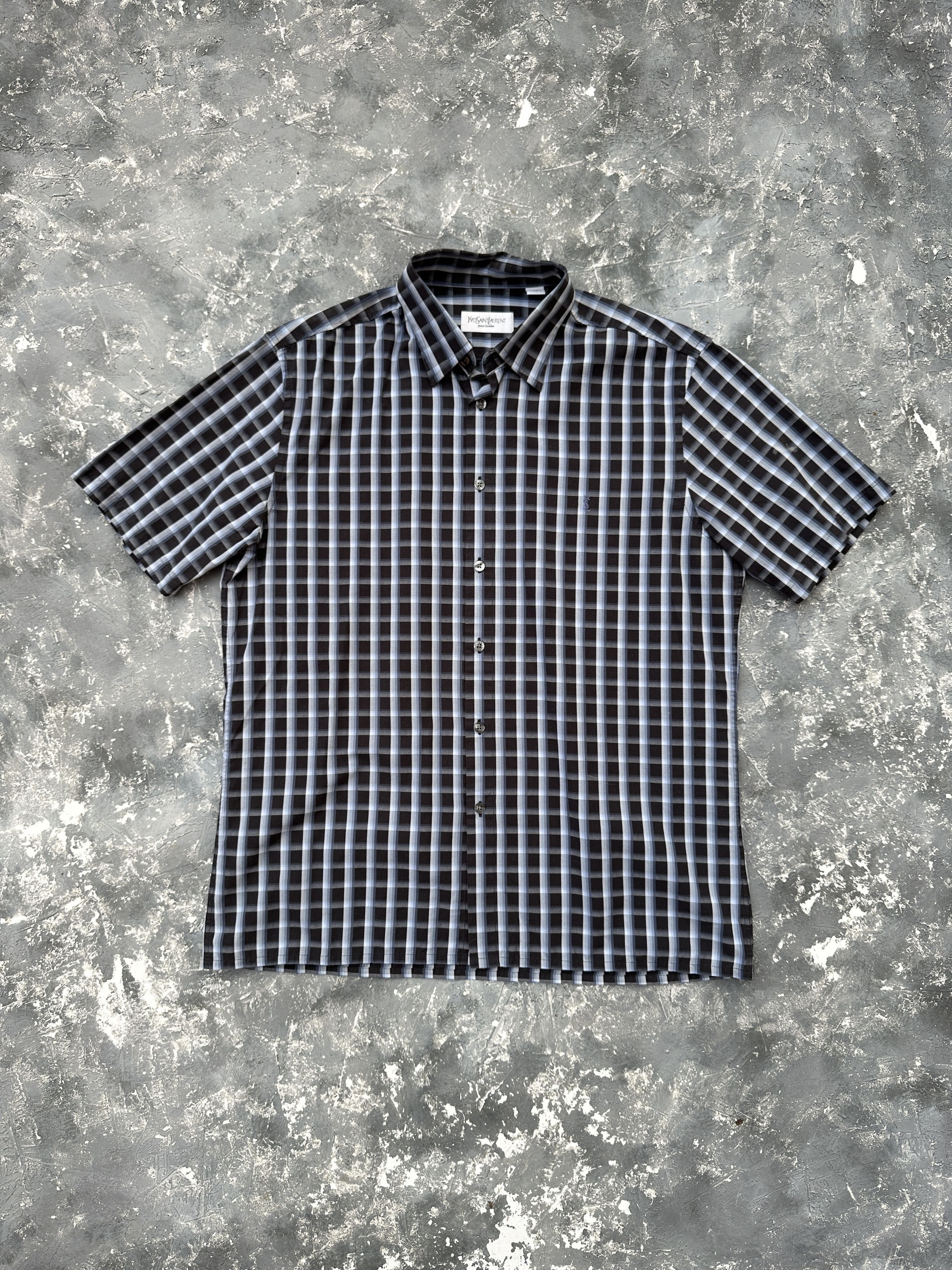 Vintage × Yves Saint Laurent vintage ysl yves saint laurent checkered shirt Size US L / EU 52-54 / 3 - 1 Thumbnail