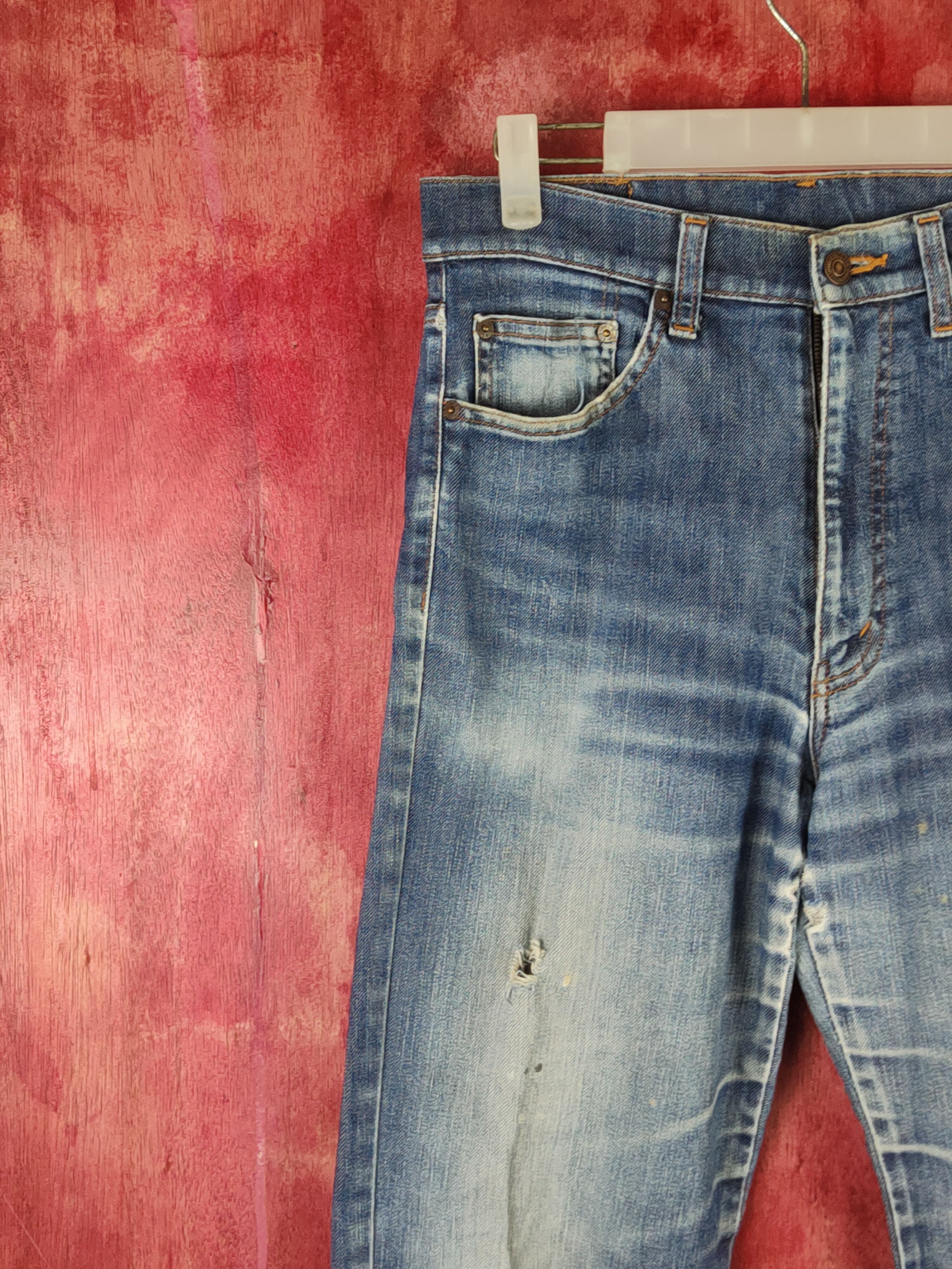Japanese Brand Bobson Blue Distressed Ripped Jeans #S1660 Size US 30 / EU 46 - 5 Thumbnail