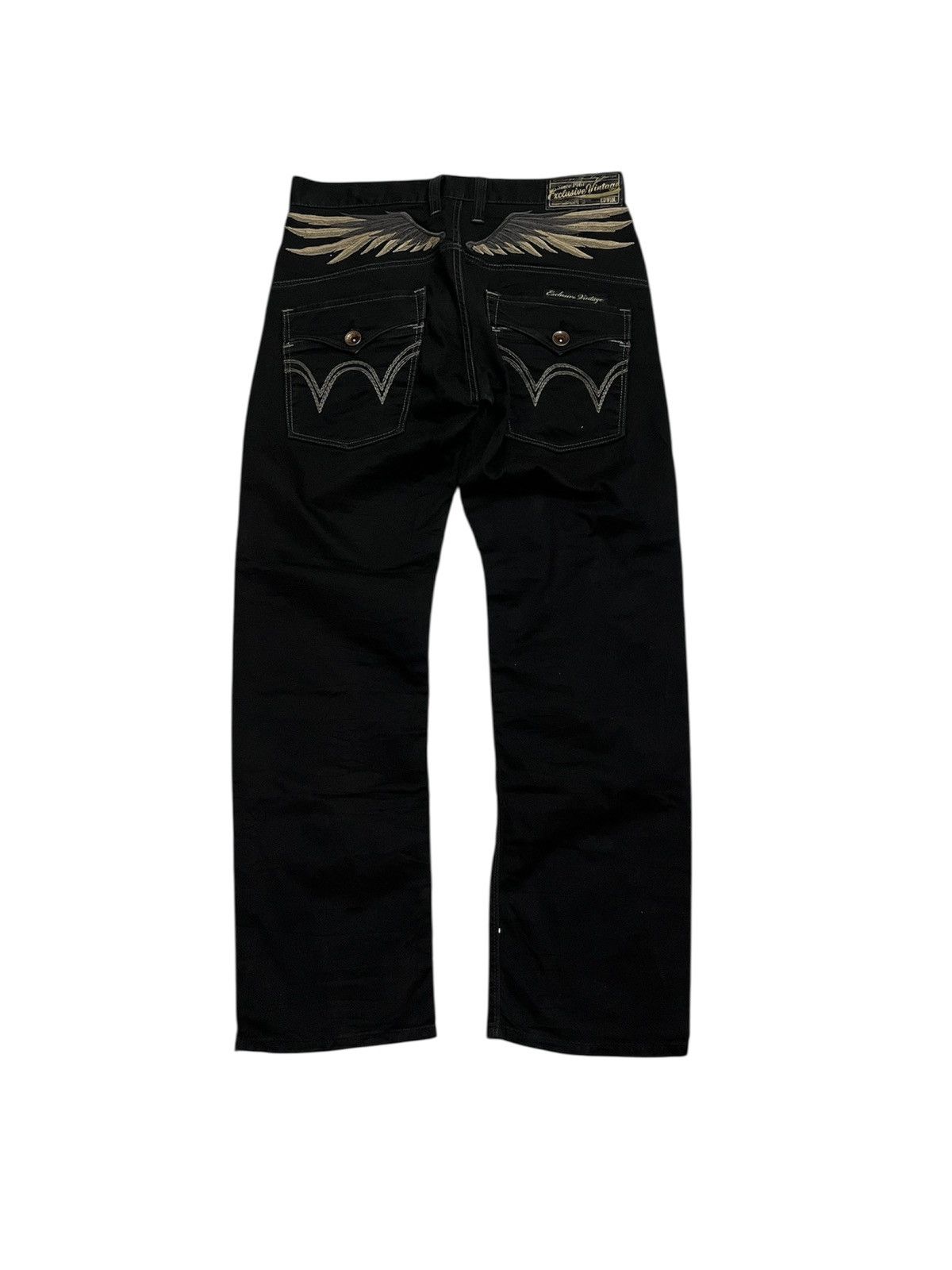 Hysteric Glamour RARE‼️Edwin Exclusive Vintage Black Pants Wings Embroidery Size US 32 / EU 48 - 8 Thumbnail