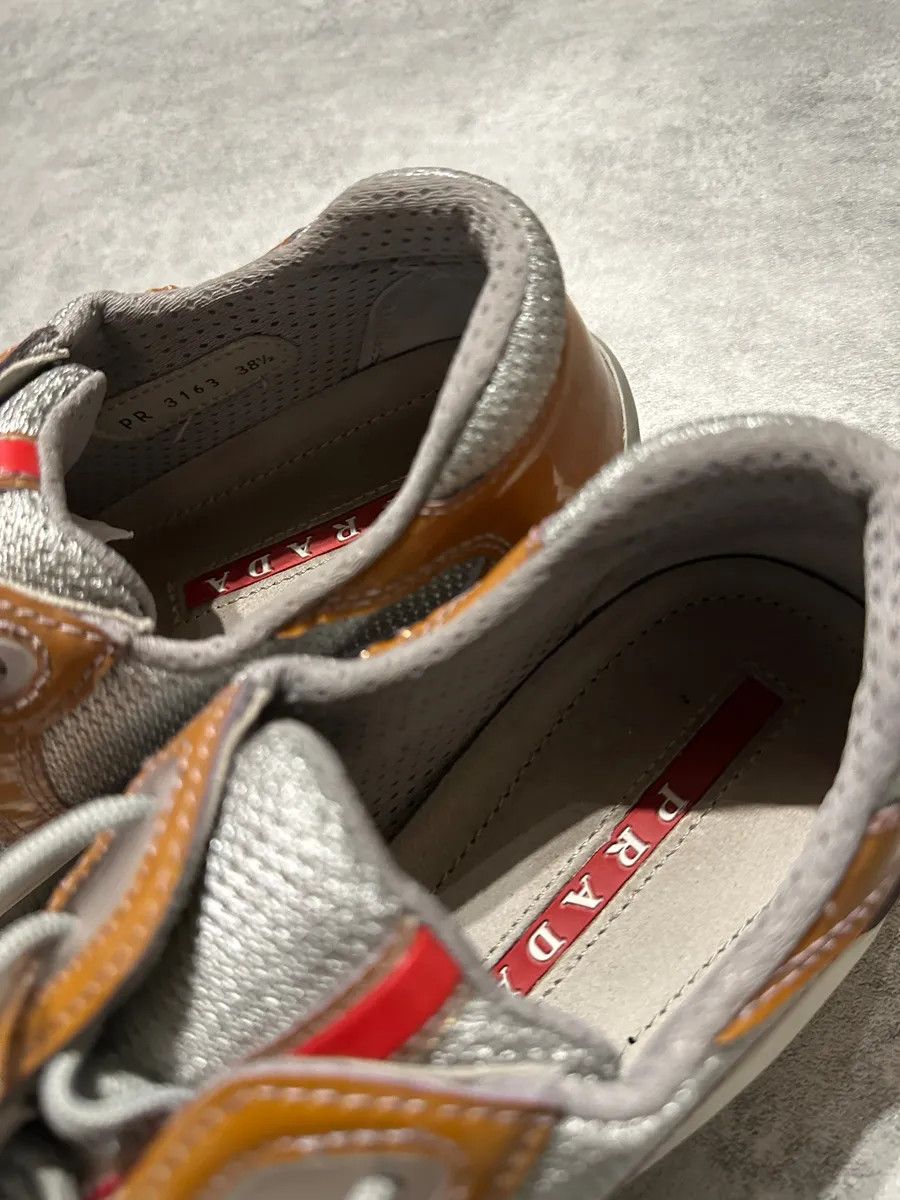 Prada 2000s Prada Americas Cup Light Brown Leather Sneakers Size US 8 / IT 38 - 2 Thumbnail