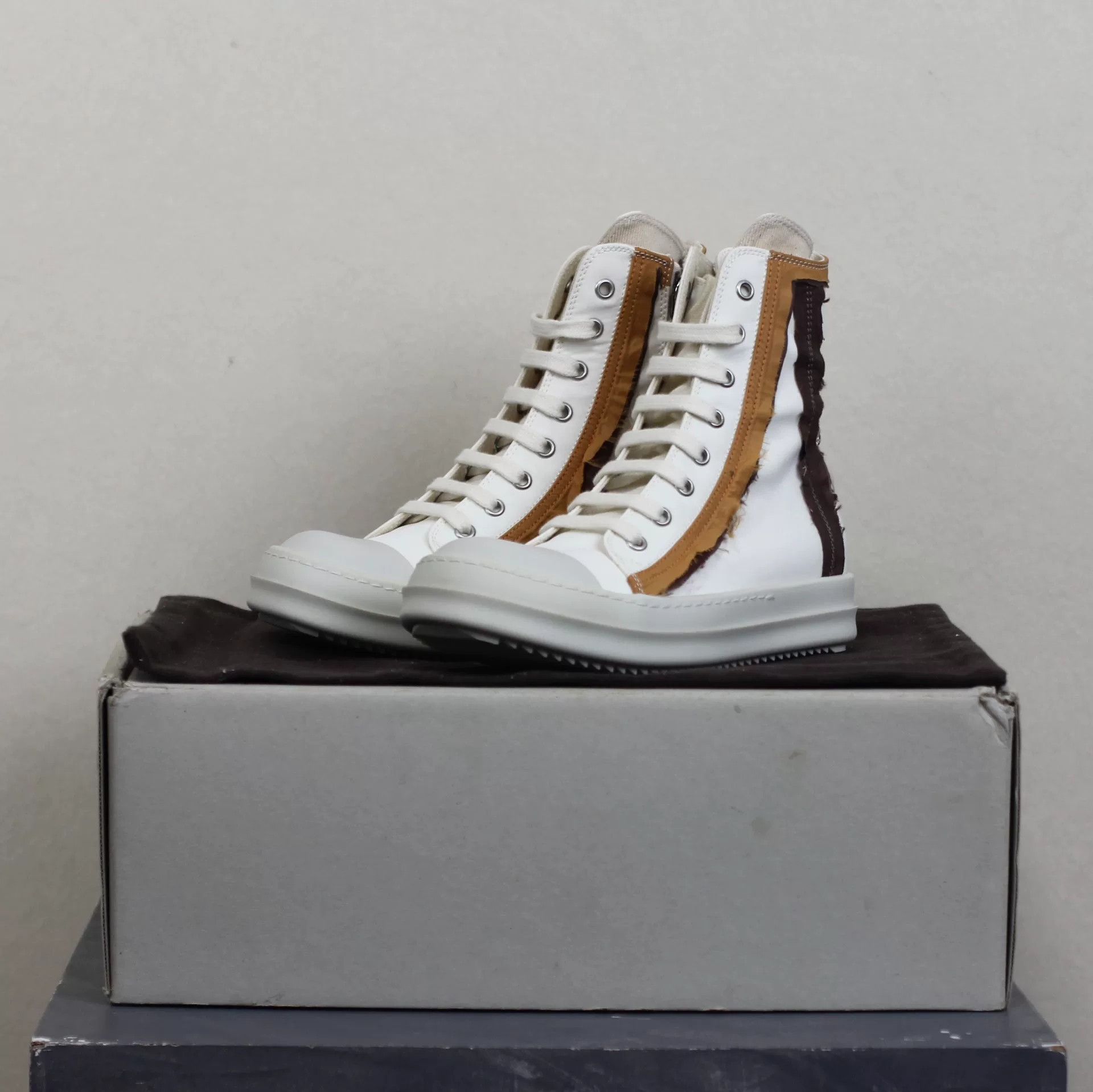 Rick Owens Drkshdw rick owens drkshdw silk nylon high-top sneakers Size US 5 / IT 35 - 1 Thumbnail