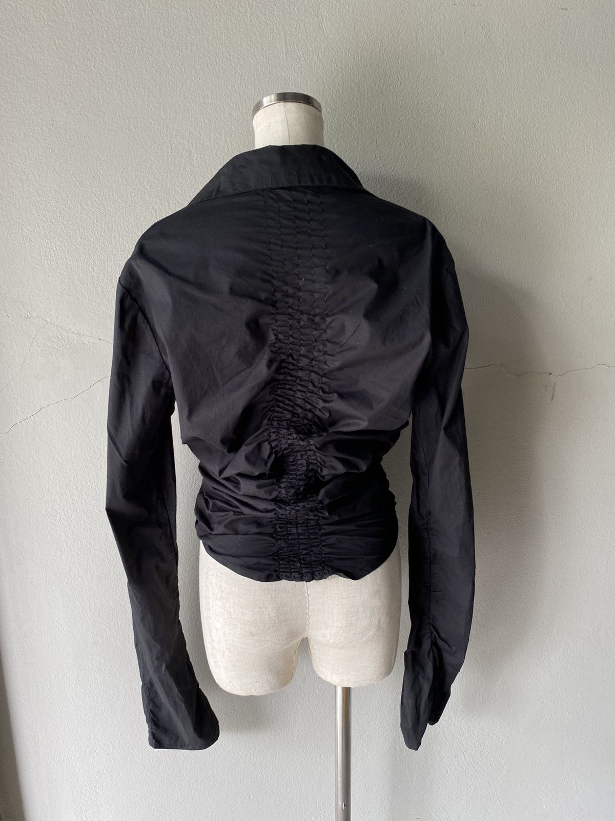 Designer × Japanese Brand Y2K Mayentl Black Ruched Long-Sleeve Blouse Size M / US 6-8 / IT 42-44 - 8 Thumbnail