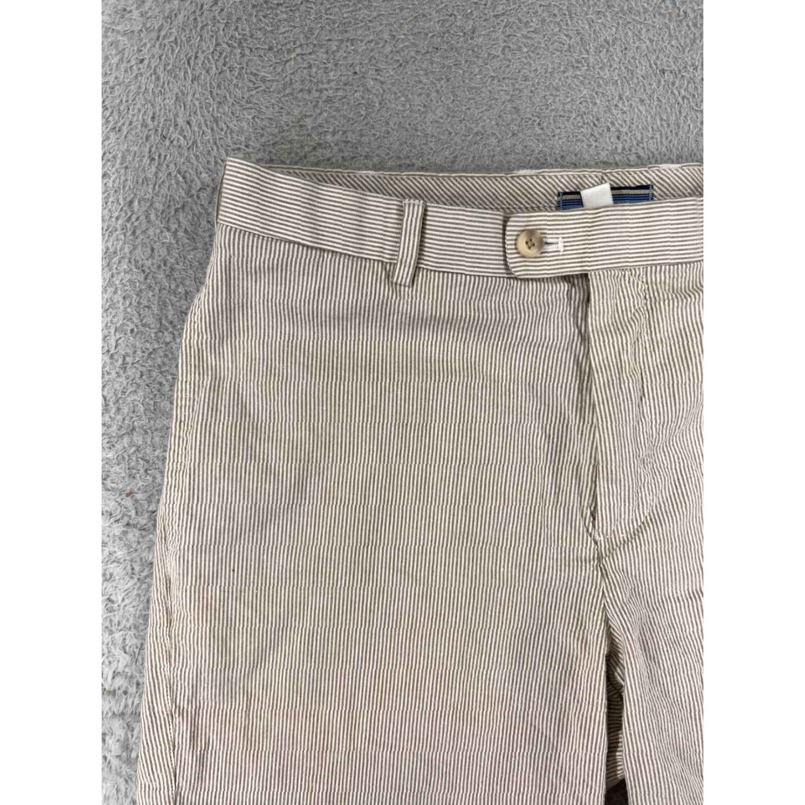 Peter Millar Peter Millar Shorts Mens Beige Striped Chino Golf Knit Stretch 34 Regular Beige Mens Golf Shorts 34 Peter Millar Size US 34 / EU 50 - 7 Thumbnail