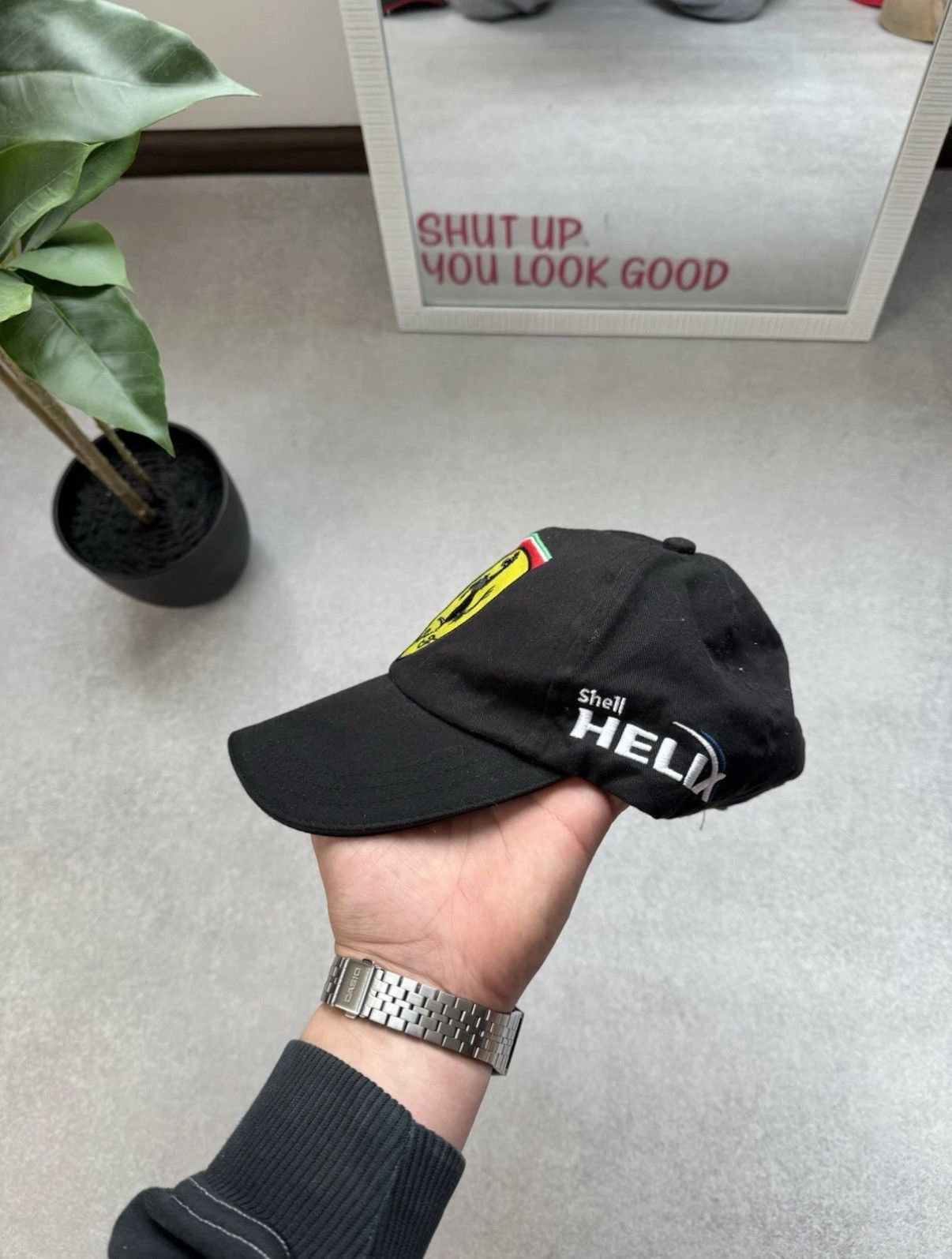 Ferrari Vintage Ferrari Big Logo Racing Black Cap Men One Size Size ONE SIZE - 3 Thumbnail