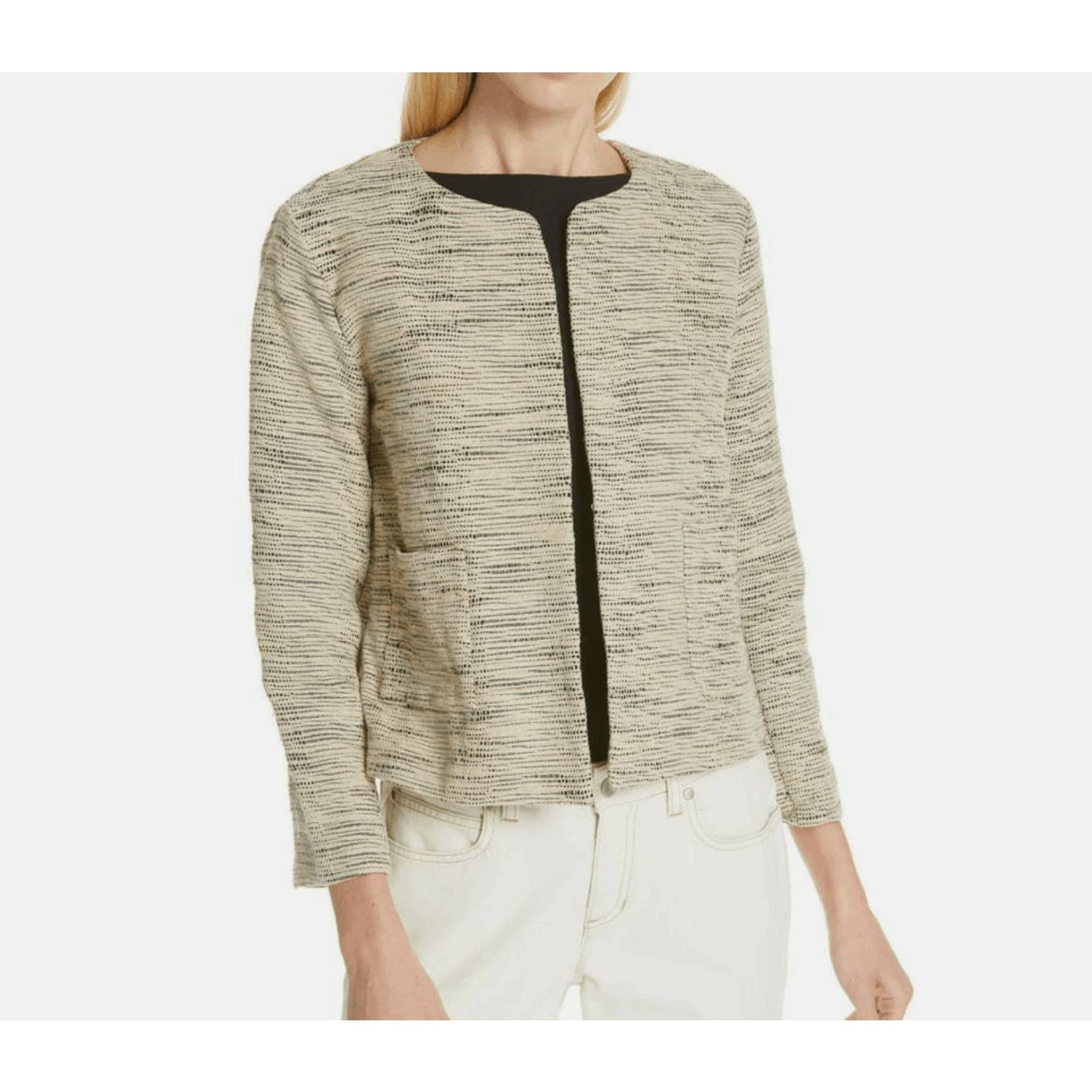 Eileen Fisher Eileen Fisher Cotton Natural Cropped Jacket, Sz Medium, $248 Size M / US 6-8 / IT 42-44 - 1 Thumbnail