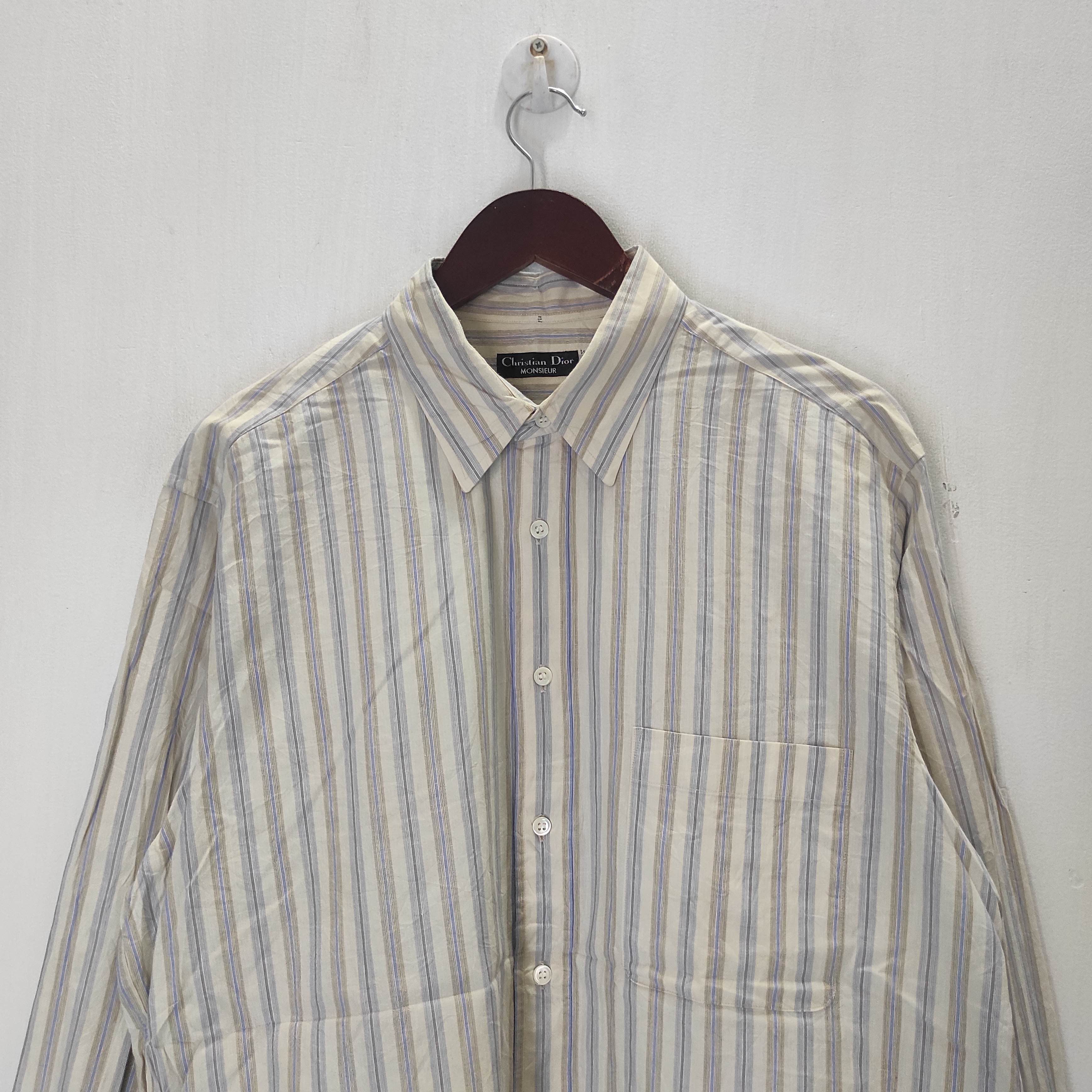 Christian Dior Monsieur Christian Dior Monsieur Stripe Shirt Button Up Size US L / EU 52-54 / 3 - 3 Thumbnail