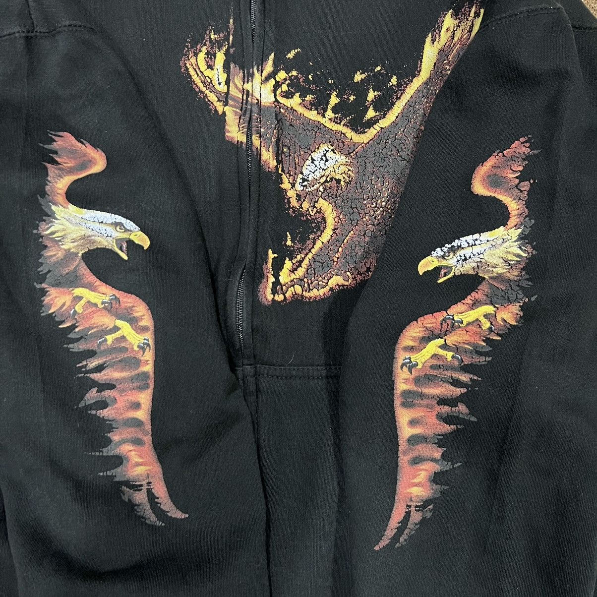Japanese Brand × Vintage Y2K Eagle Flame Zip Up Hoodie Size US XL / EU 56 / 4 - 3 Thumbnail