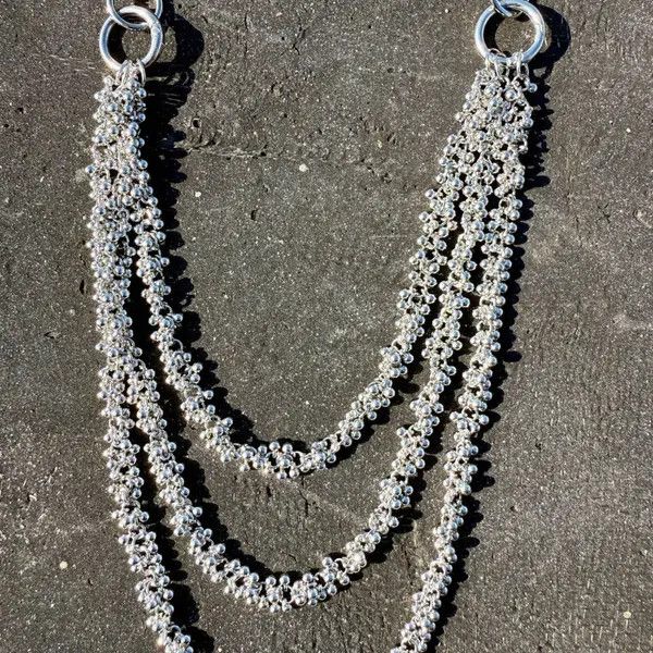 Jewelry Triple Layered Silver Wallet Chain Size ONE SIZE - 8 Thumbnail