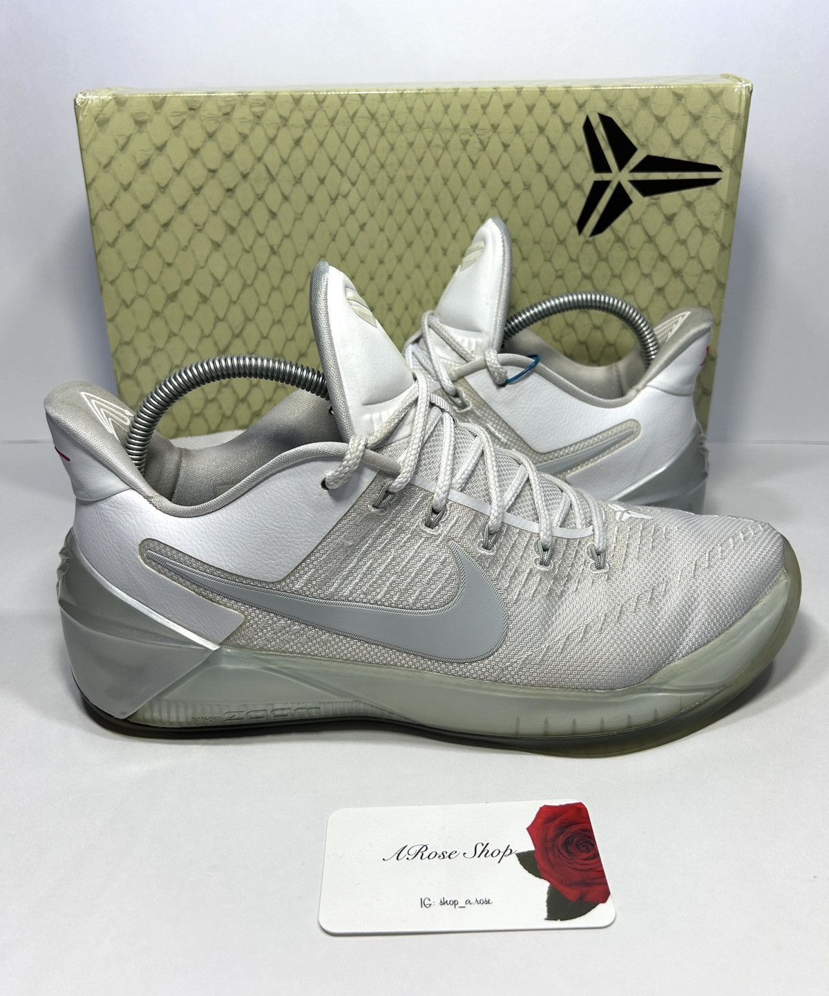 Nike Kobe A.D White Chrome 852425 110 Shoes Size 11.5 M Footwear