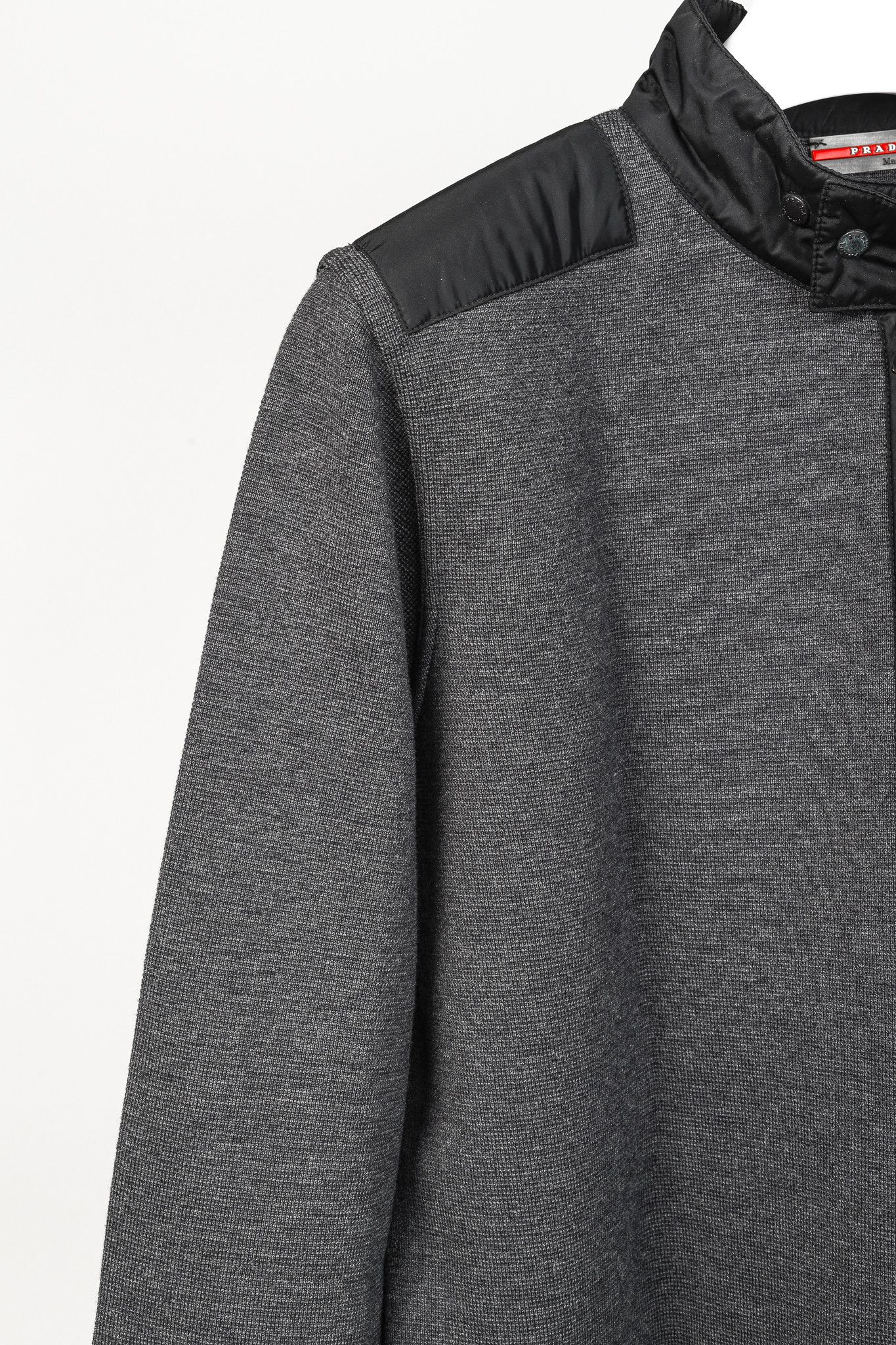 Prada Prada Charcoal Marled-Wool-Knit Mock-Neck Zip Jacket Size M / US 6-8 / IT 42-44 - 5 Thumbnail