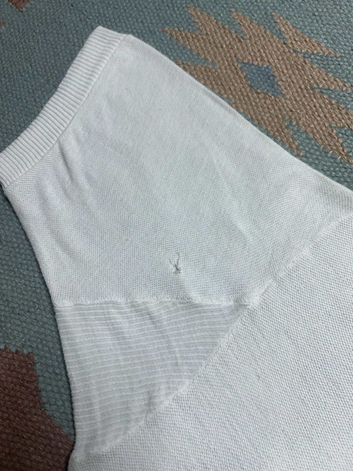 Vintage Vtg 60s 70s polo shirt cotton knit white golf yacht large Size US L / EU 52-54 / 3 - 8 Thumbnail