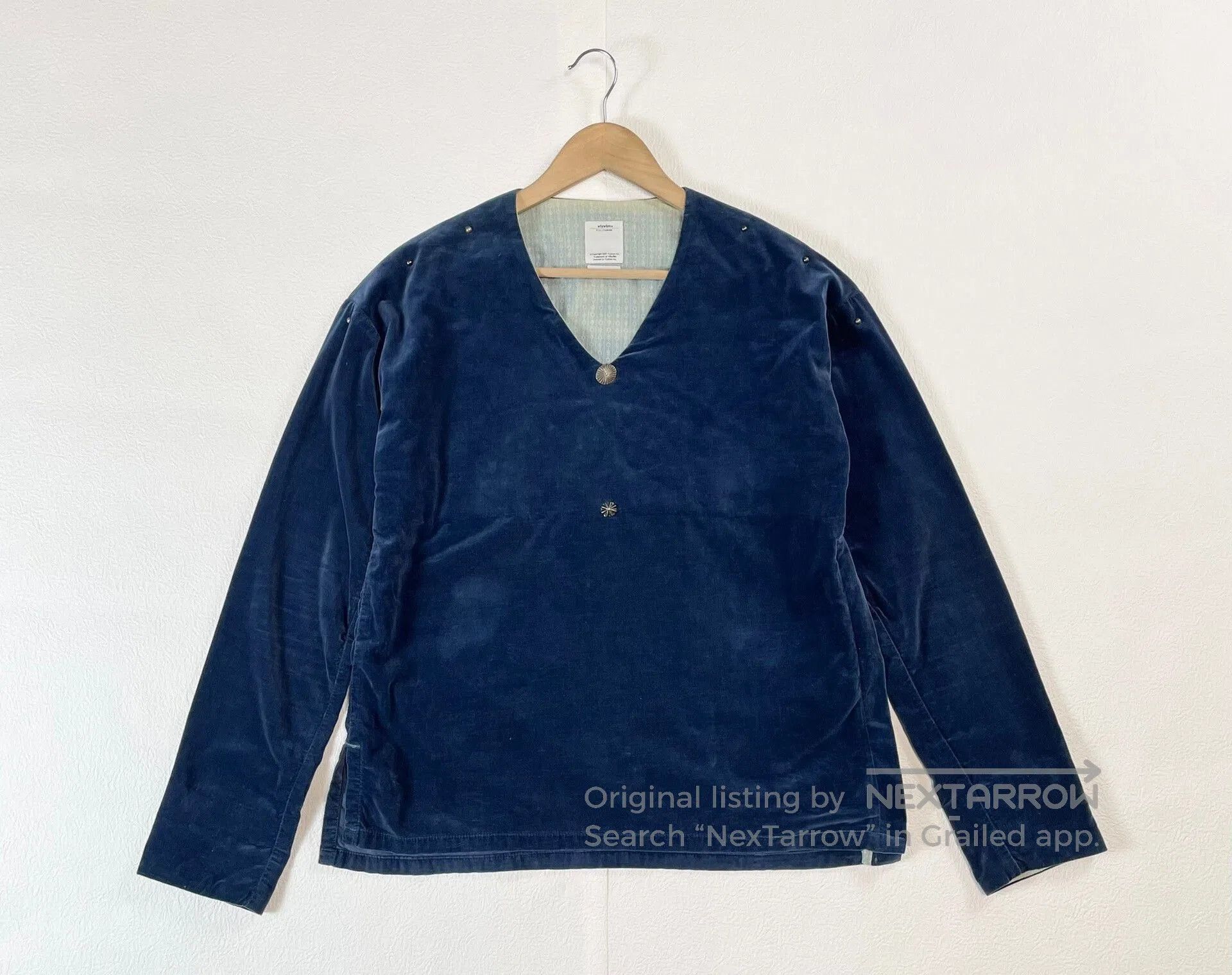 Visvim visvim margery velvet sweatshirt with silver buttons. Size L / US 10 / IT 46 - 1 Thumbnail
