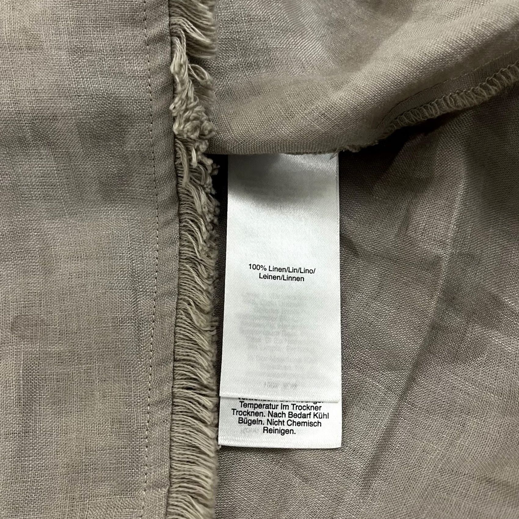 DKNY DKNY Top Womens Large Brown 100% Linen Lagenlook Asymmetrical Back Zip Shirt N/A Size L / US 10 / IT 46 - 4 Thumbnail