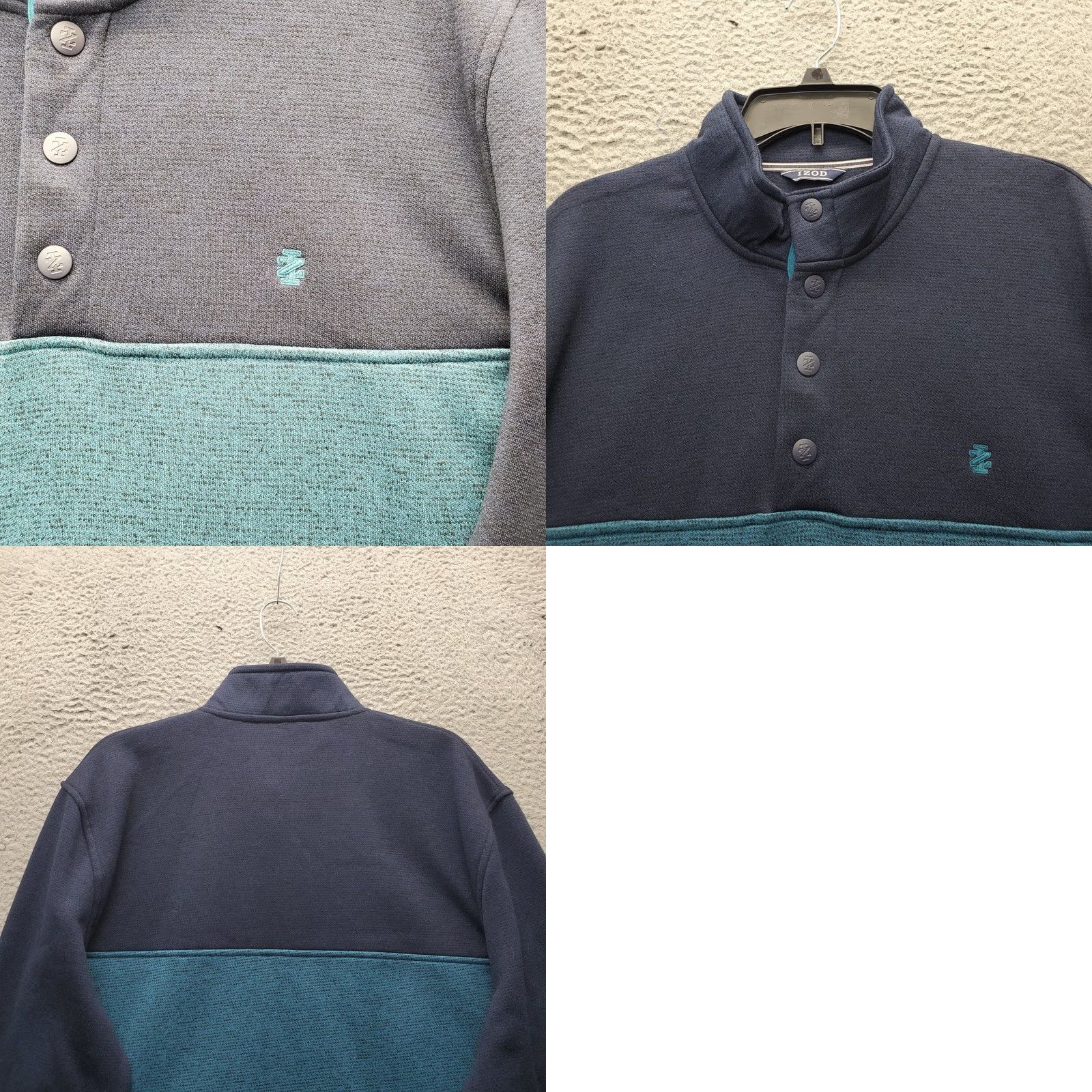 Izod IZOD Mens XL Sweatshirt Multicolor Fleece Lined Embroidered Logo Quarter Snap Front Men Size XL Color Multicolor Logo Embroidered Sweatshirt Size US XL / EU 56 / 4 - 8 Thumbnail
