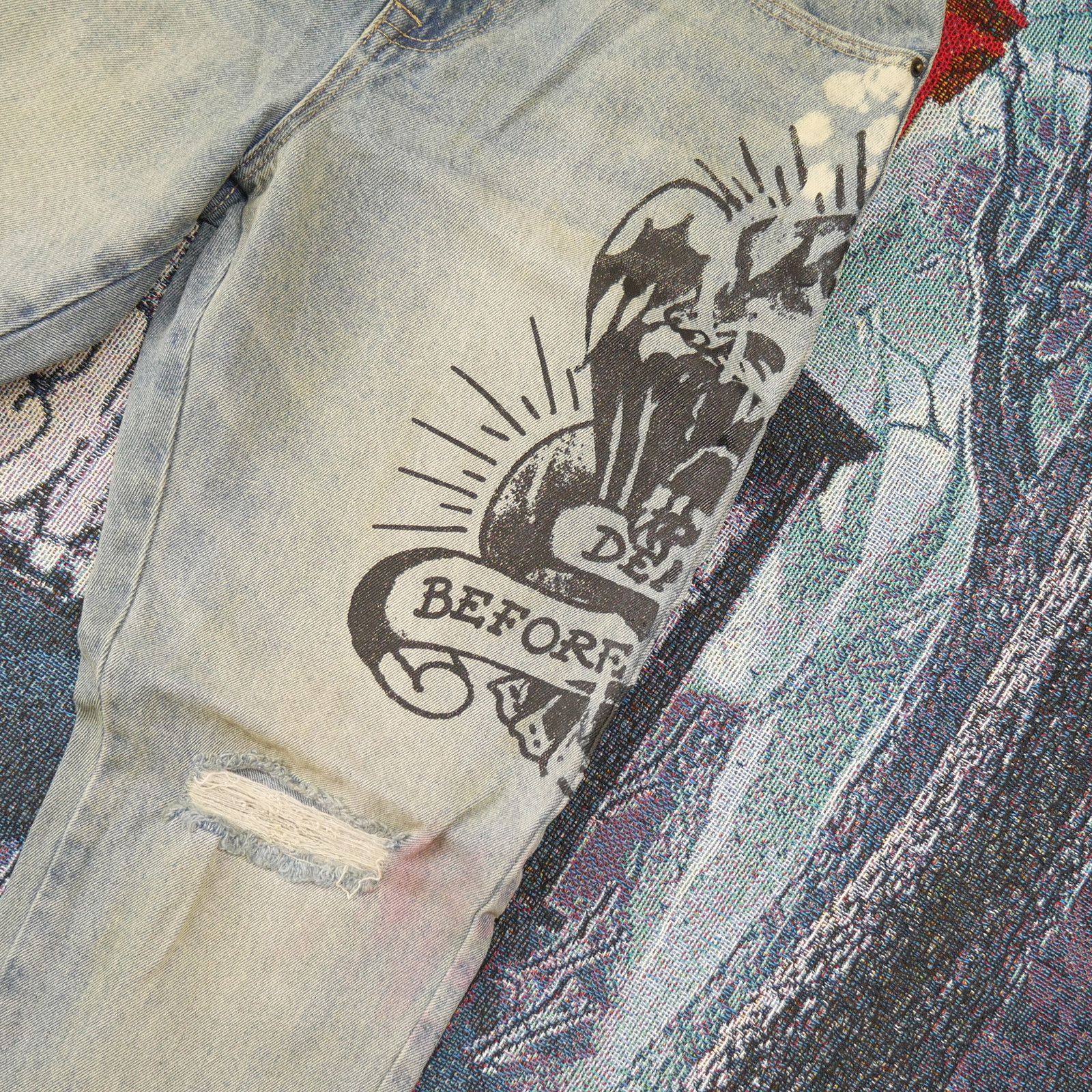 Ed Hardy Ed Hardy Eagle Slim Taper Jean Before Dishonor Distressed Size US 34 / EU 50 - 4 Thumbnail