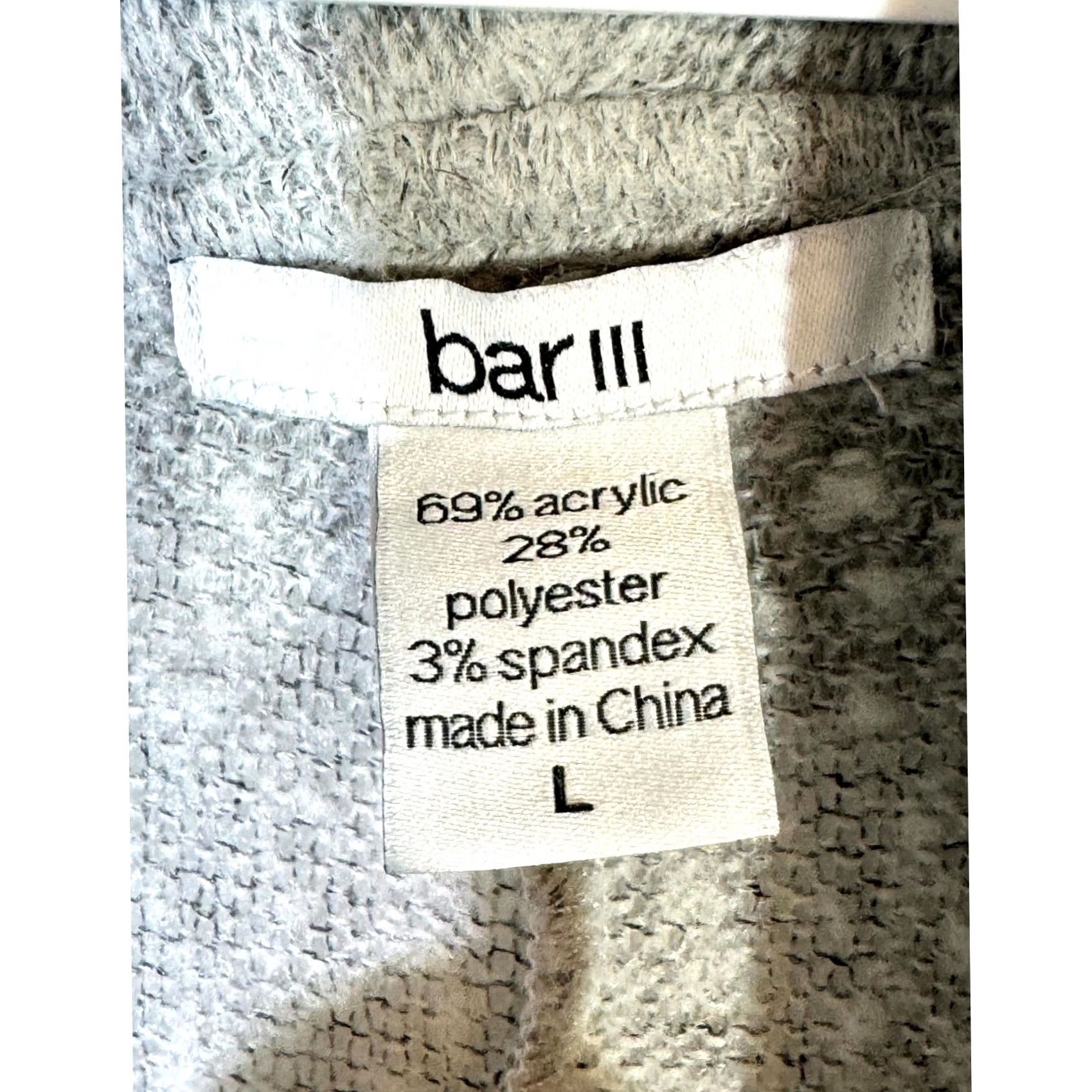 Bar III Women's Gray Textured Cowl Neck Sweater Size L Bar III Size L / US 10 / IT 46 - 7 Thumbnail