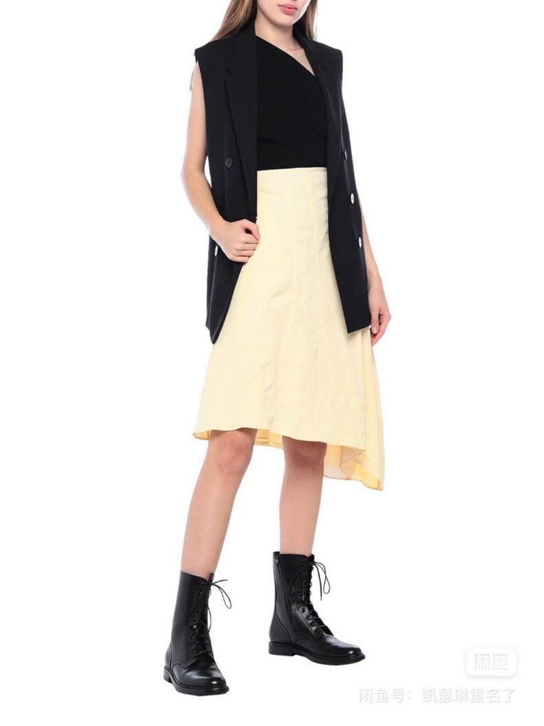Jil Sander Jil Sander Light yellow twill skirt Size 42" / US 20 - 1 Thumbnail