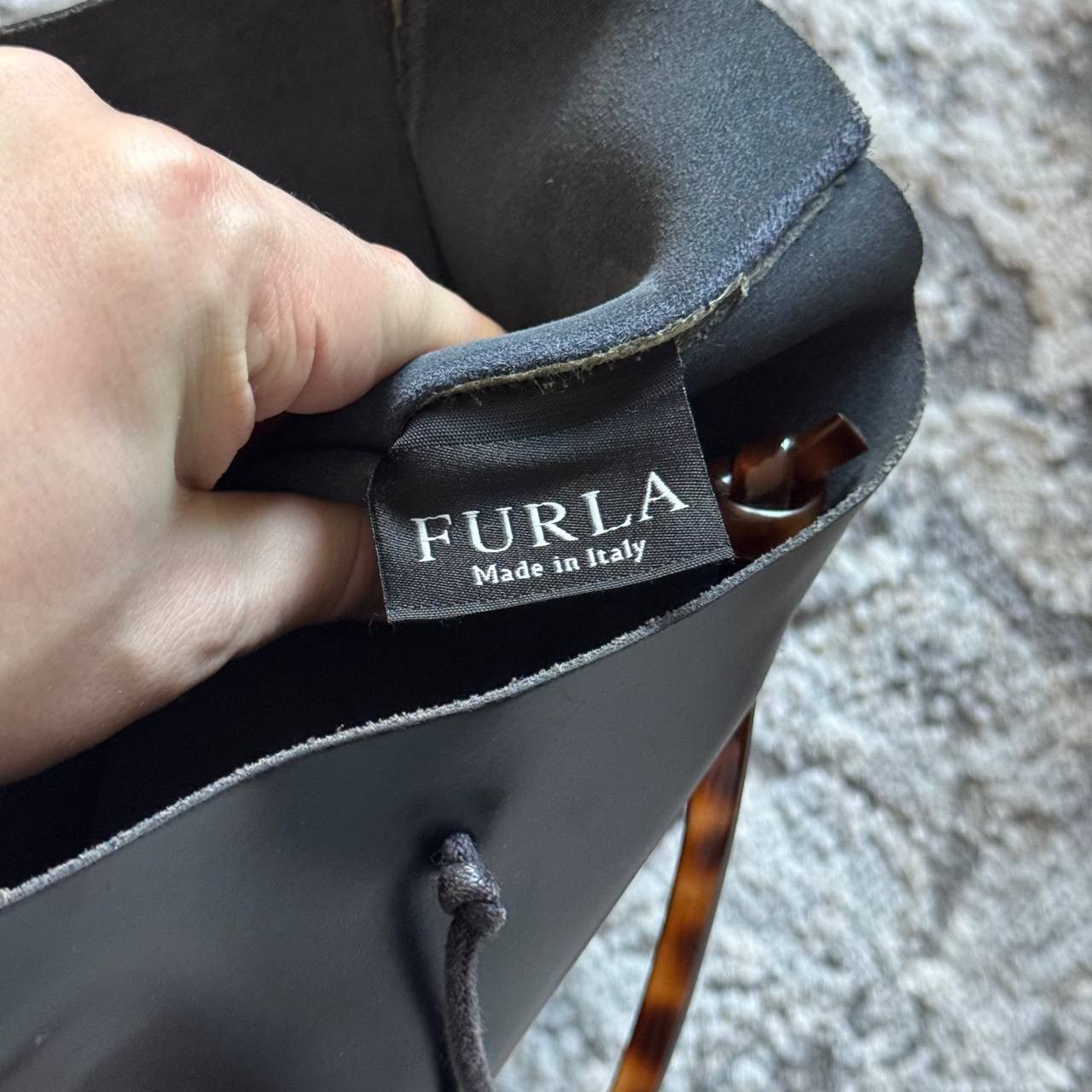 Furla Furla Vintage Black Big Leather Retro Bag Size ONE SIZE - 6 Thumbnail