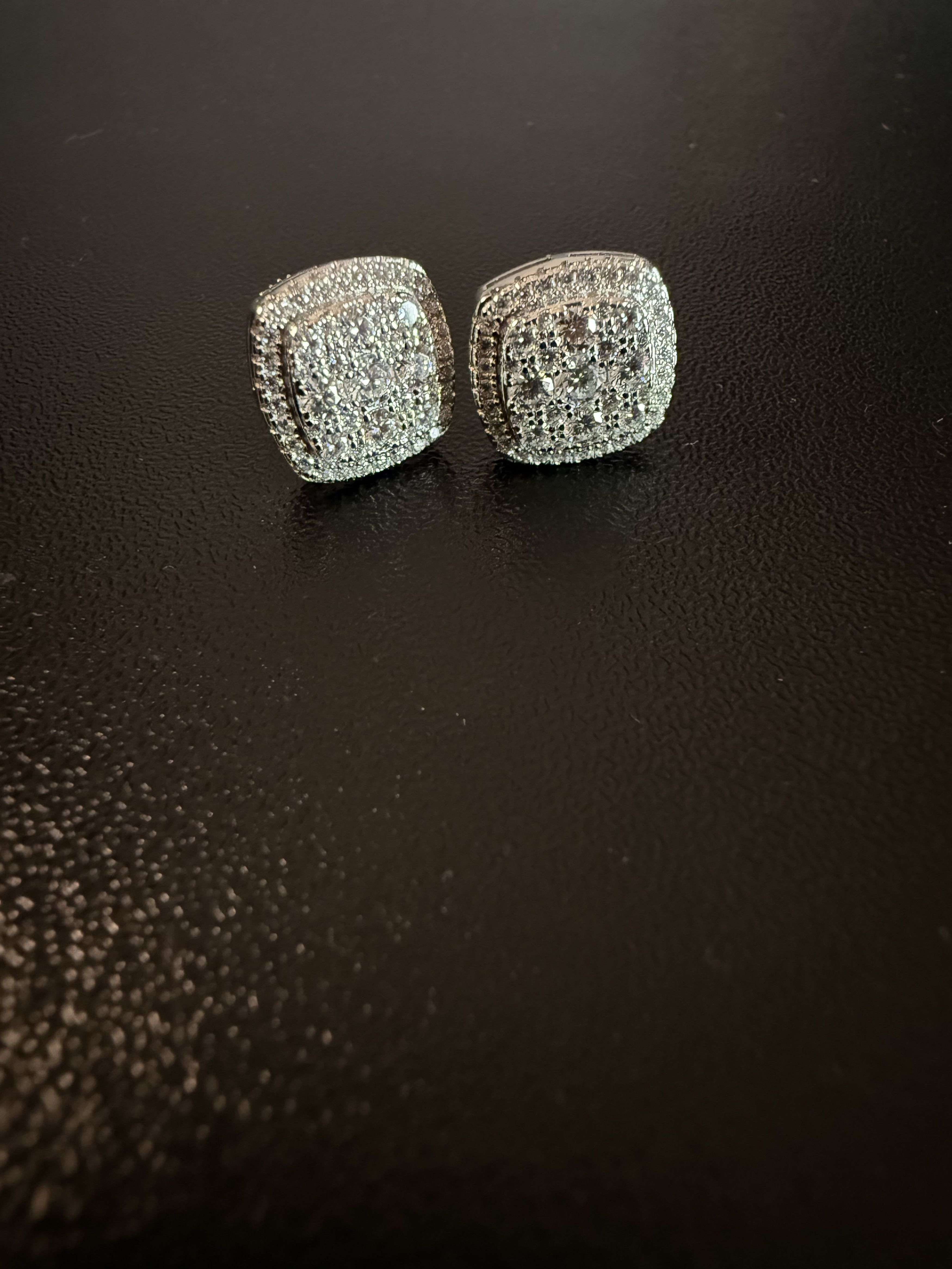 Other Square ice cross men’s Moissanite 925 silver earrings Size ONE SIZE - 2 Thumbnail