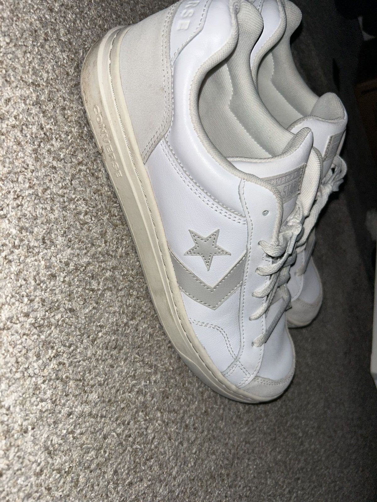 Converse Converse All Star White Leather Sneakers Size US 12 / EU 45 - 3 Thumbnail
