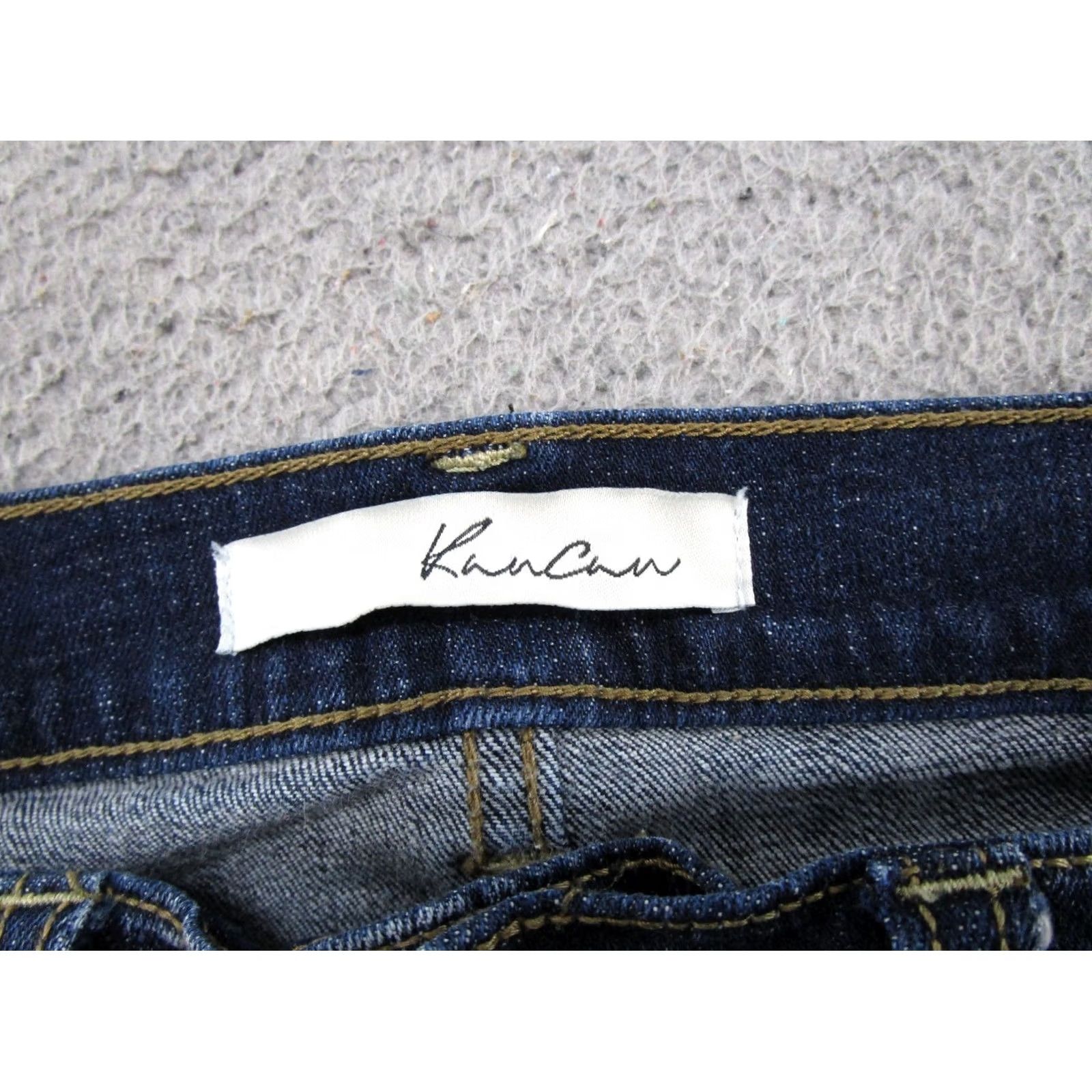 Vintage Kancan Womens Blue Distressed Denim Dark Wash Stretch Skinny Jeans Size 27 Size 27" / US 4 / IT 40 - 4 Thumbnail