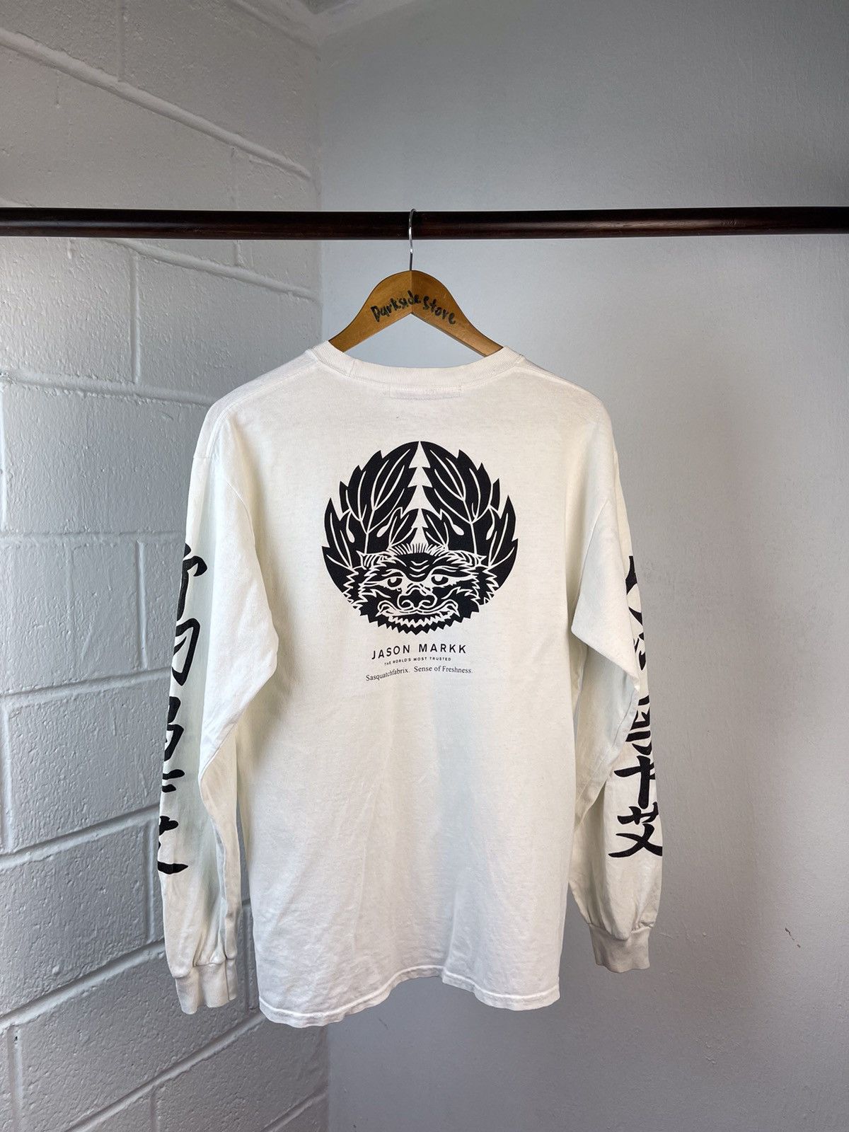 image of 20471120 x Sasquatchfabrix Wonder Worker Guerrilla Band Long Sleeve in White, Men's (Size Medium)