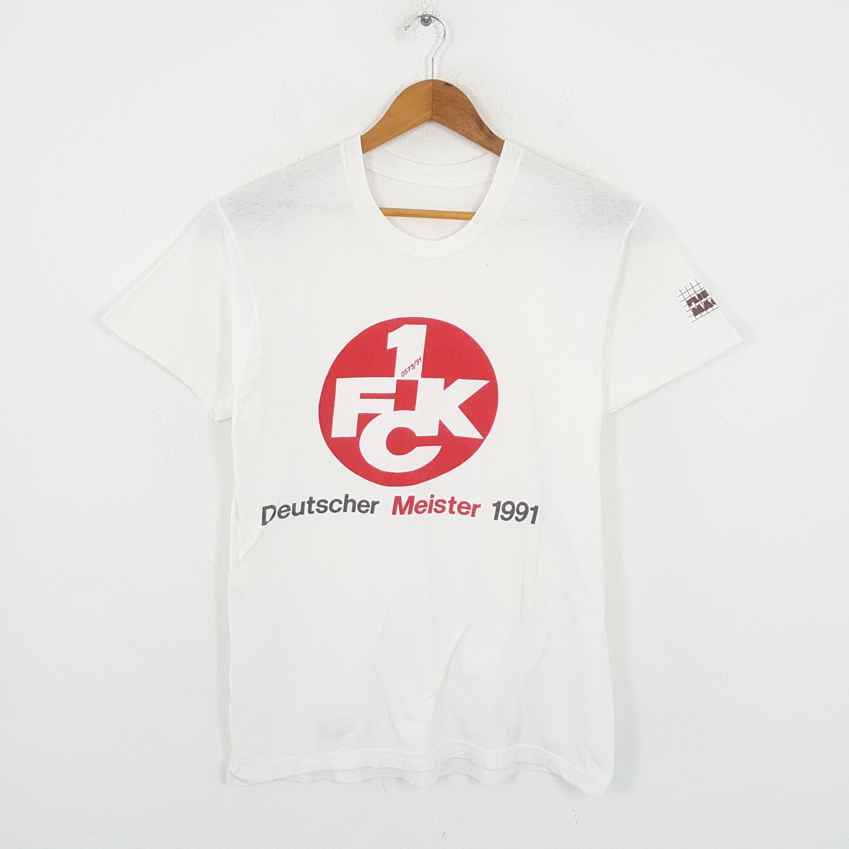 Japanese Brand × Vintage Vintage 90's DEUTSCHER MISTER 1991 American Style T-Shirt Size US L / EU 52-54 / 3 - 1 Thumbnail