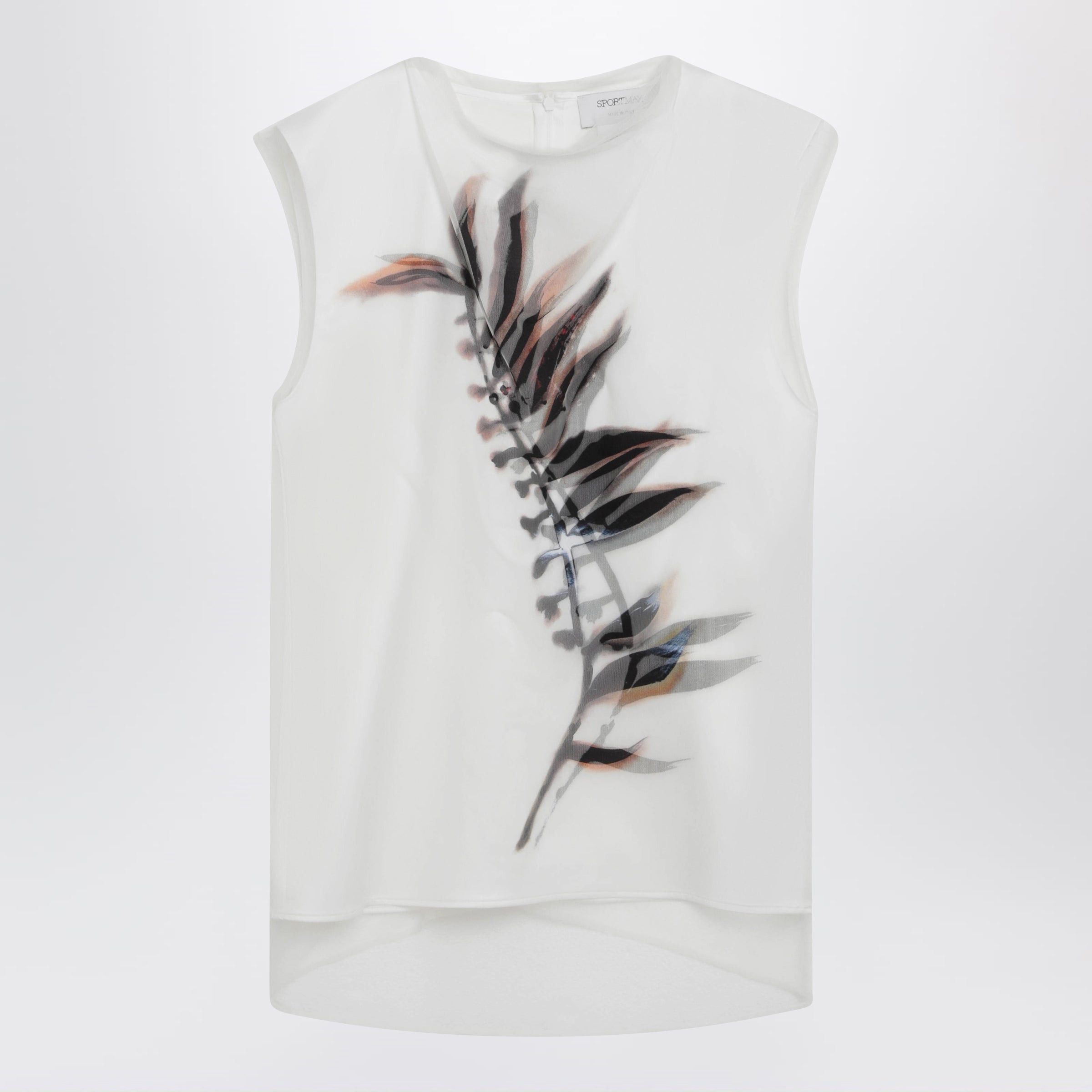 Sportmax Sportmax White Double-Layer Top In Satin And Tulle Size S / US 4 / IT 40 - 1 Thumbnail