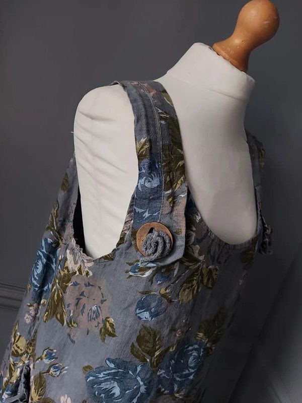 Vintage Linen top floral print 14 16 Size XL / US 12-14 / IT 48-50 - 5 Thumbnail