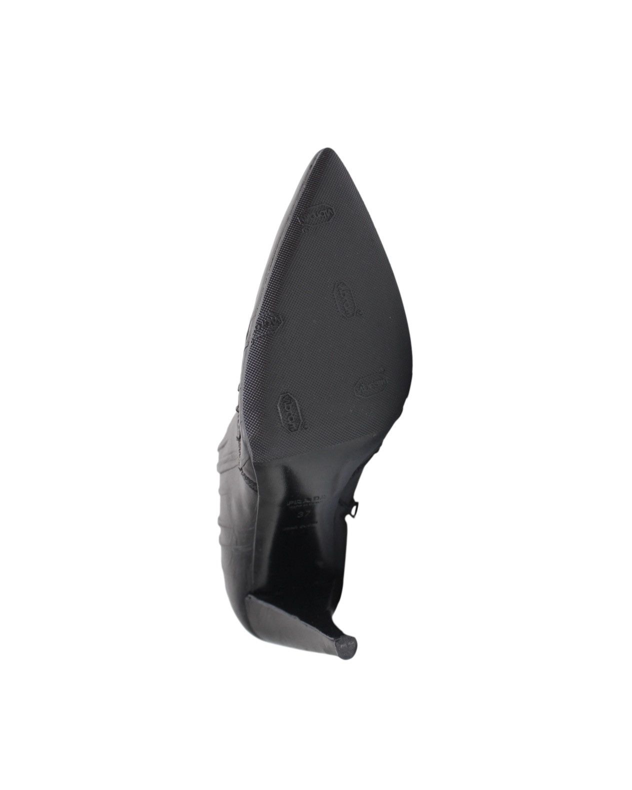 Prada 2000S PRADA BLACK PLEATED LEATHER POINTED ANKLE BOOTS Size US 7 / IT 37 - 7 Thumbnail
