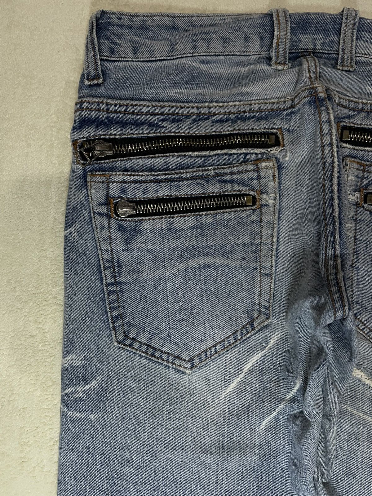 Japanese Brand Vintage Root Three Style Mudwash Distress Faded Denim Jeans Size US 32 / EU 48 - 13 Thumbnail