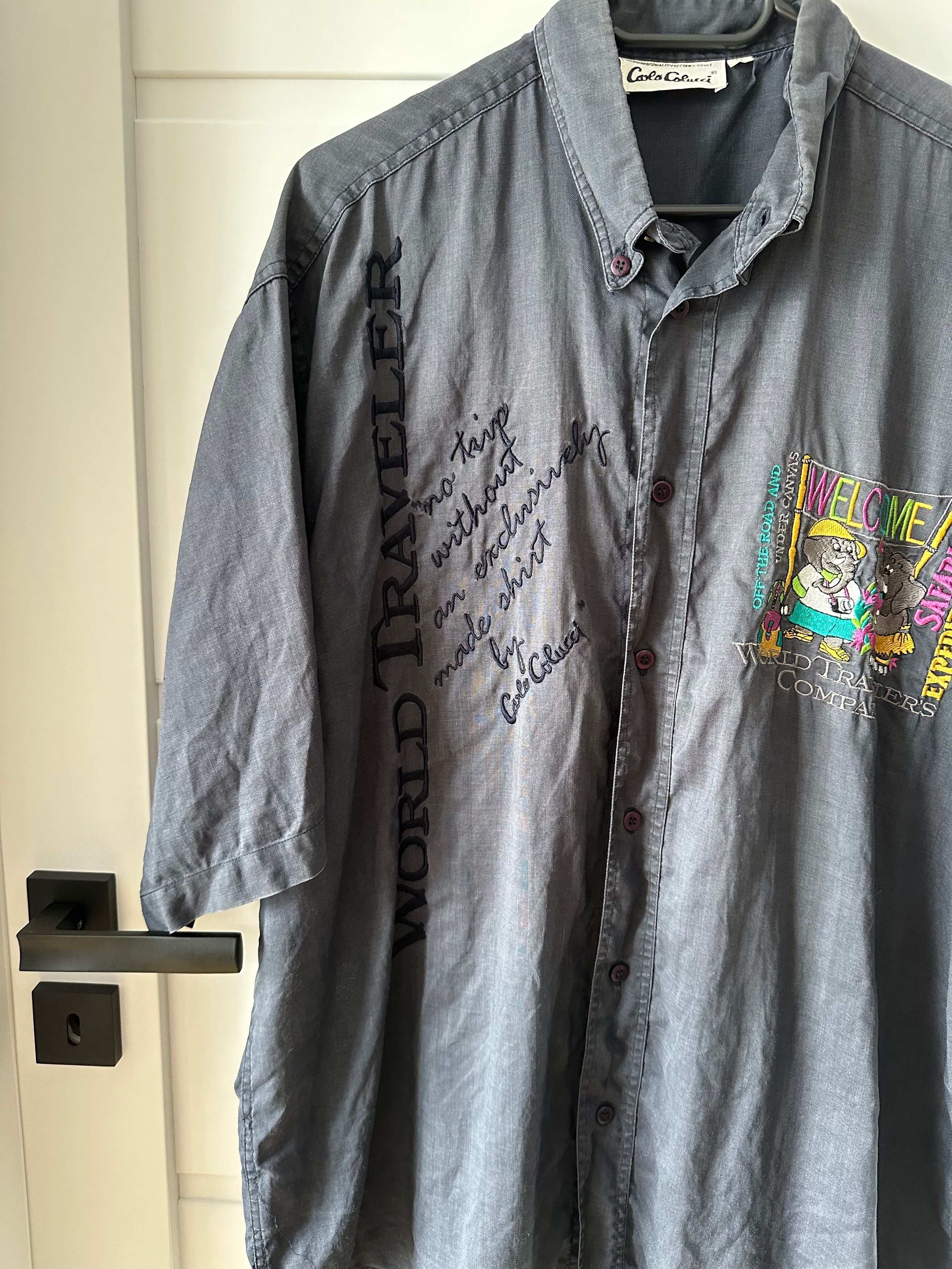 Carlo Colucci 90's CARLO COLUCCI linen shirt multicolor embroidered Size US M / EU 48-50 / 2 - 3 Thumbnail