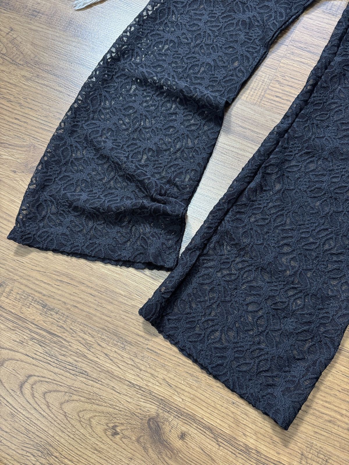 Japanese Brand × Vintage GUIPURE LACE RUCHES MESH FLARE PANTS Size 26" / US 2 / IT 38 - 2 Thumbnail