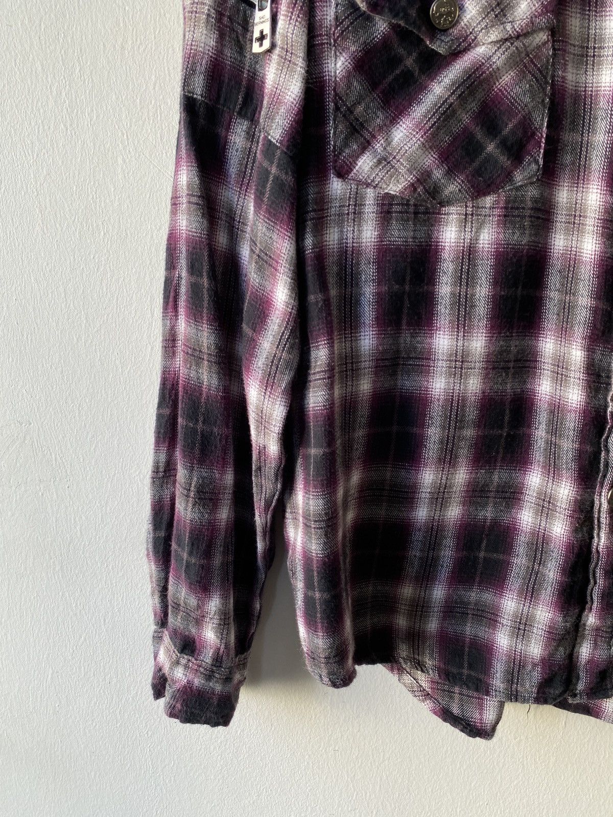 Japanese Brand × Seditionaries Bernings Sho Punk Skull Design Shadow Plaid Button Up Size US L / EU 52-54 / 3 - 7 Thumbnail