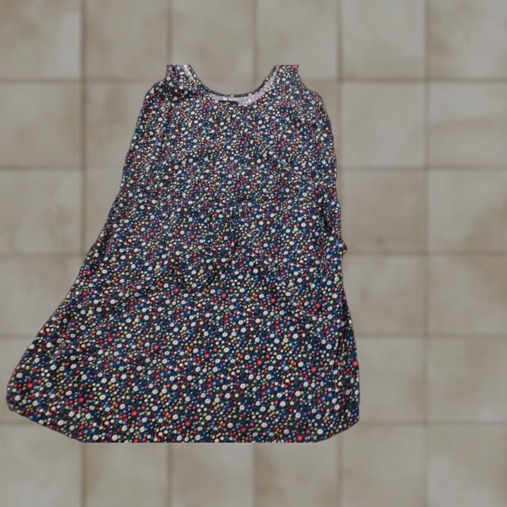 Gap Gap Dress A-Line Sundress Women Small Blue Floral Sleeveless Knit Viscose Rayon Dolman Sleeve Ruffle Long Dress Size S / US 4 / IT 40 - 1 Thumbnail