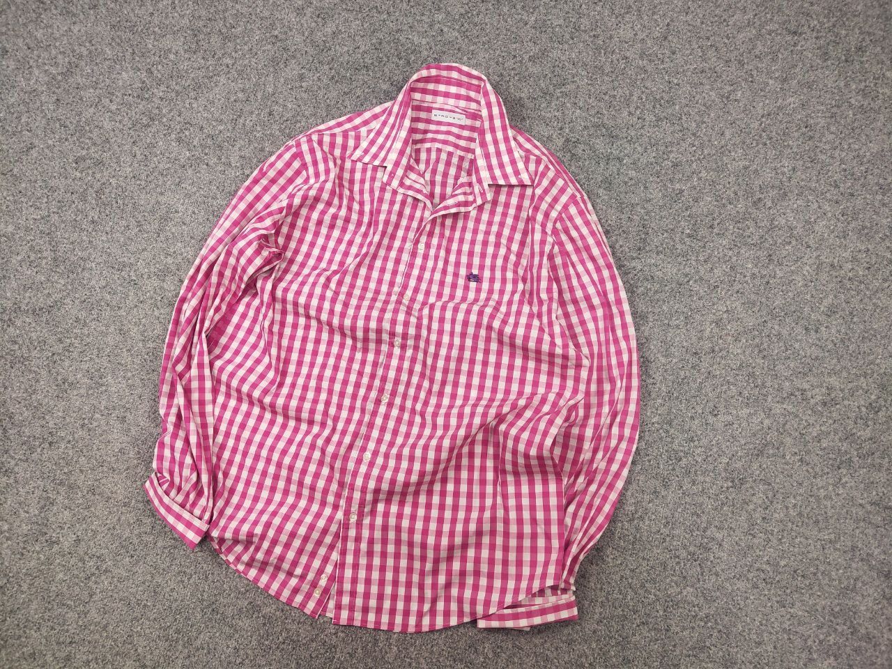 Etro Etro Italy Design Regular Fit pink checked Long sleeve Shirt Size US XL / EU 56 / 4 - 4 Thumbnail