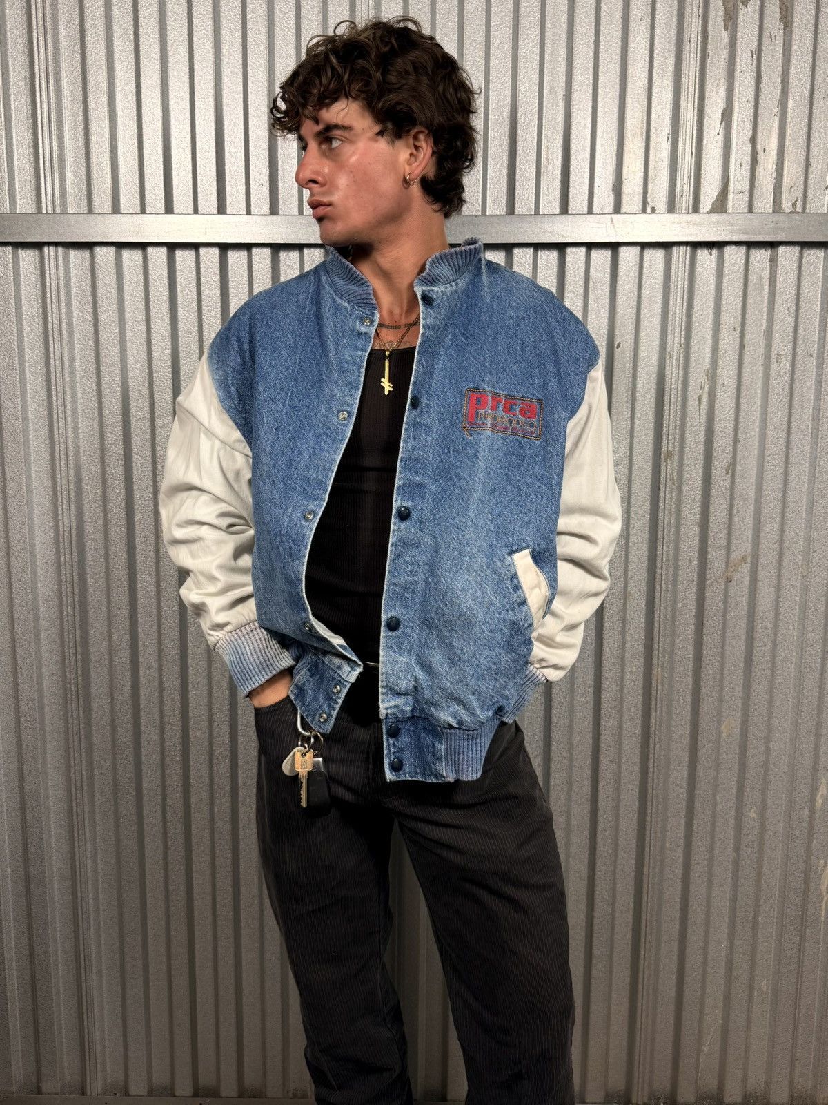 Other Insane Vintage Western Prca Pro Rodeo Cowboy Denim Bomber Size US XL / EU 56 / 4 - 1 Thumbnail